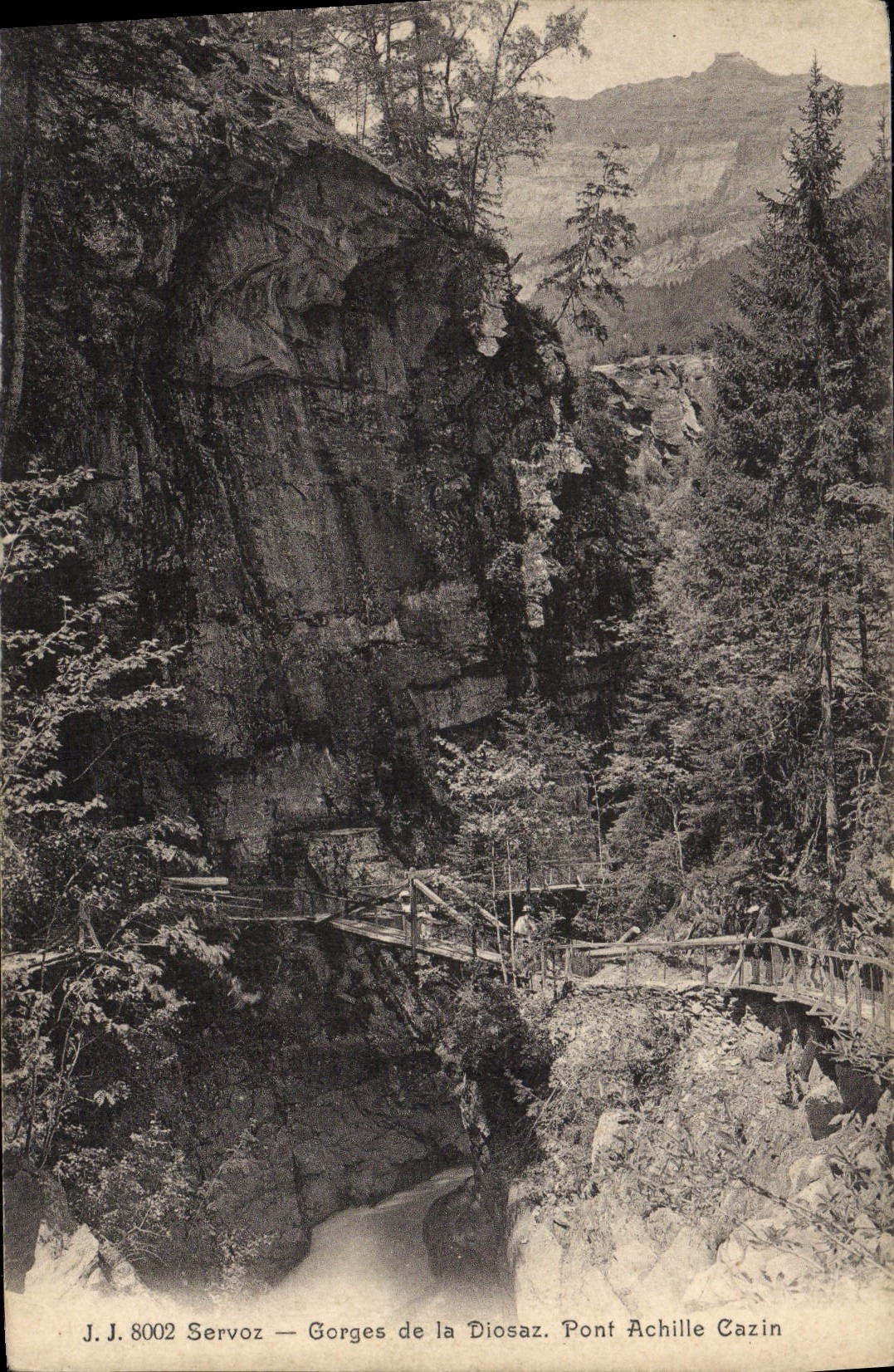 CPA Servoz Gorges de la Diosaz Pont Achille Cazin