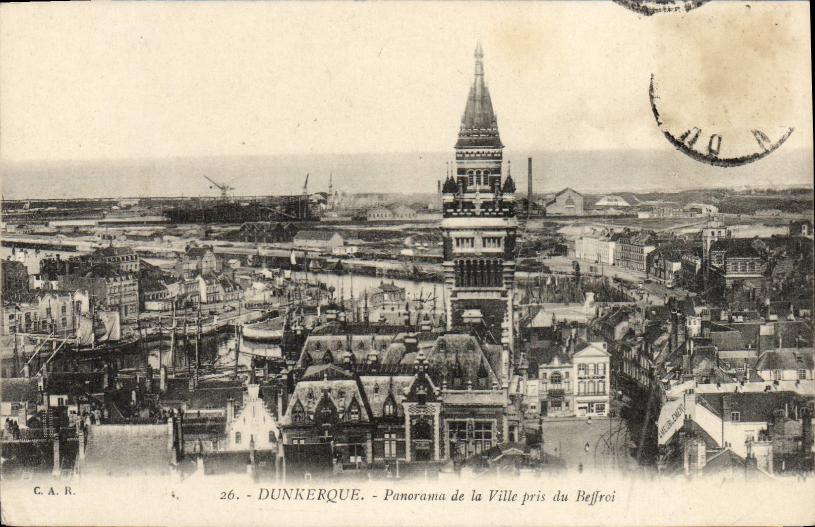 VINTAGE POSTCARD Dunkirk Panorama of the City Taken of the Belfry