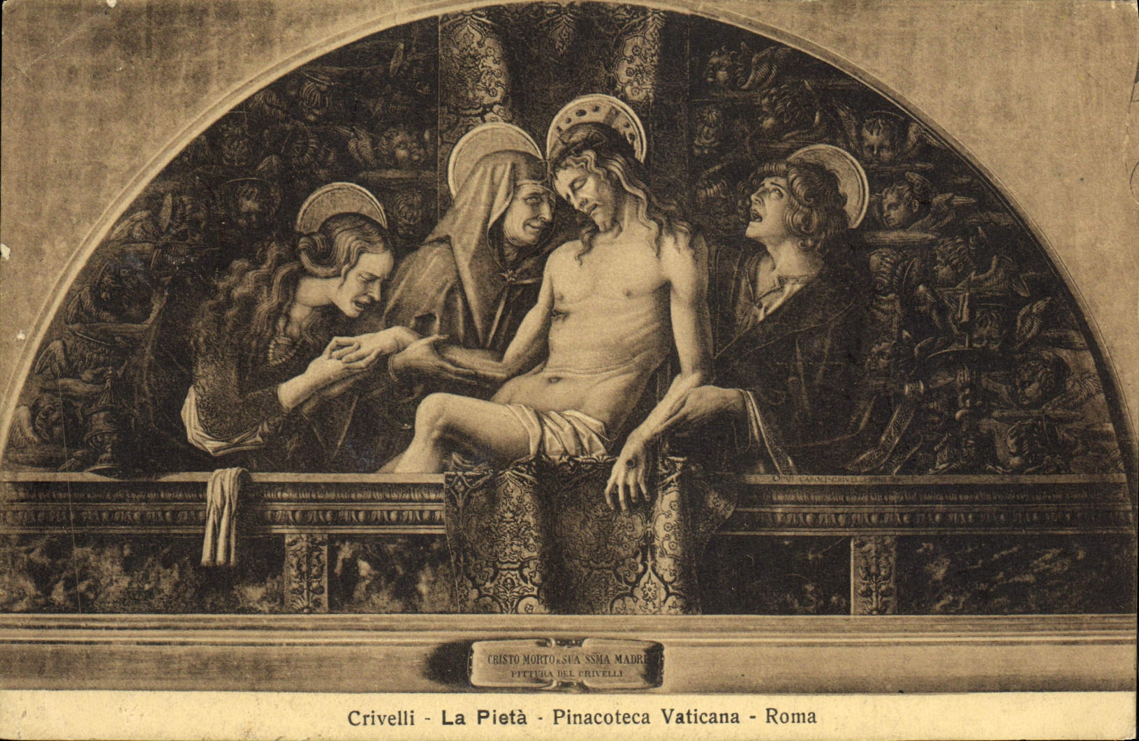 Pieta Pinacoteca Vaticana Roma de Crivelli de la POSTAL de la VENDIMIA