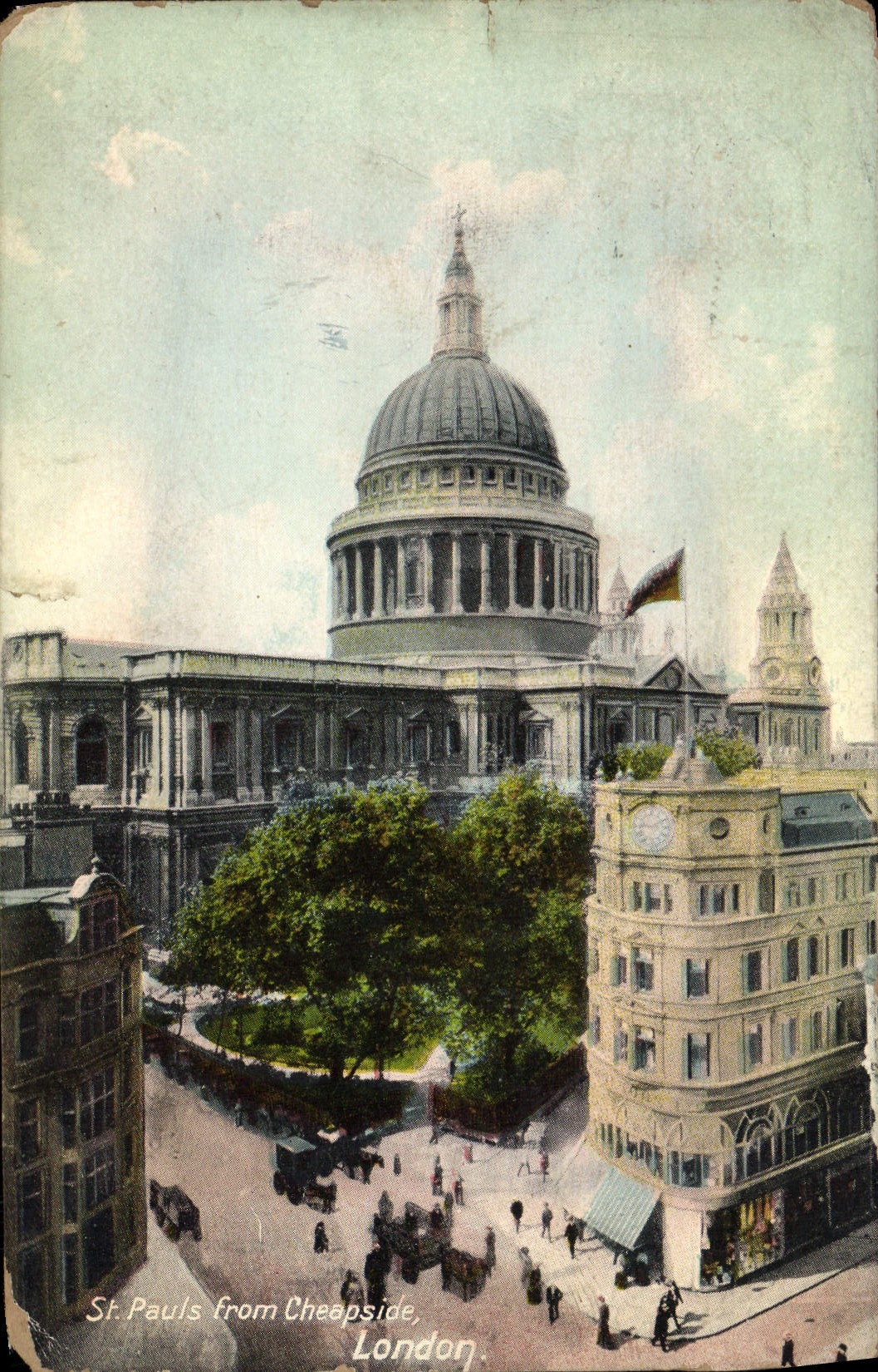 St Pauls de Londres de la POSTAL de la VENDIMIA de Cheapside