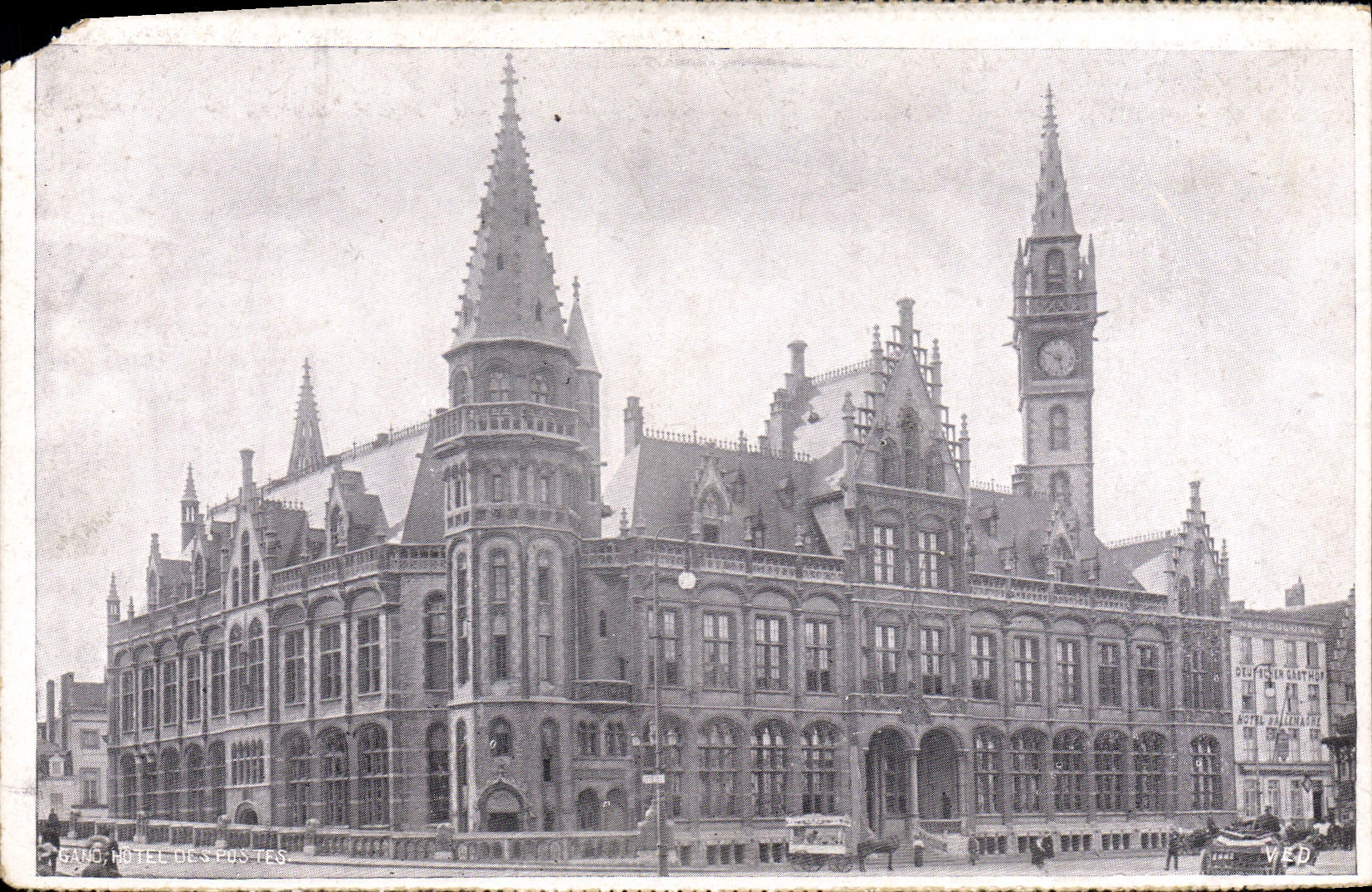 VINTAGE POSTCARD Ghent Post office building