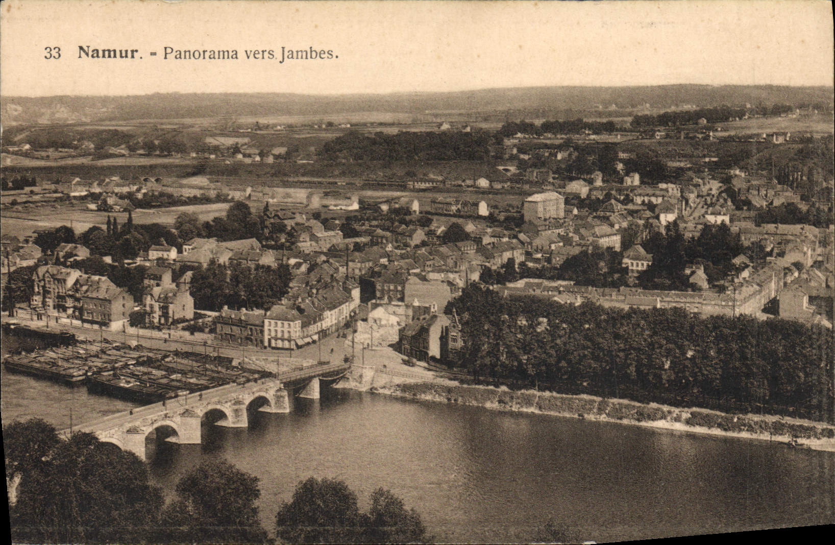 VINTAGE POSTCARD Namur Panorama Towards Legs