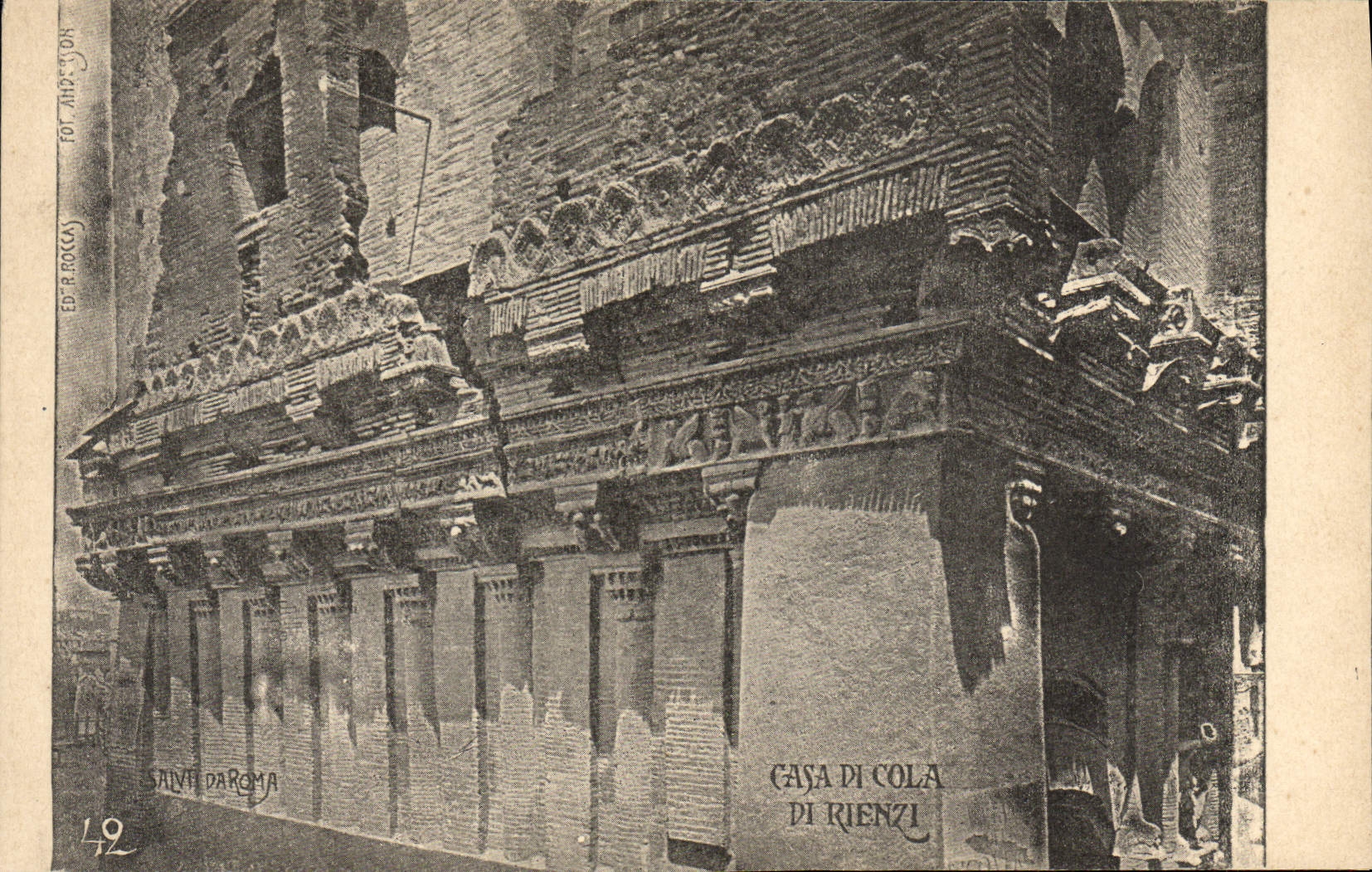 POSTAL Roma asa Di Cola Di Rienzi de la VENDIMIA