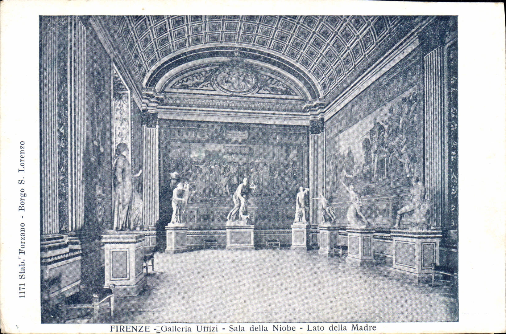 El Galleria Uffizi de Firenze de la POSTAL de la VENDIMIA saló el della Madre de Della Niobe Lato