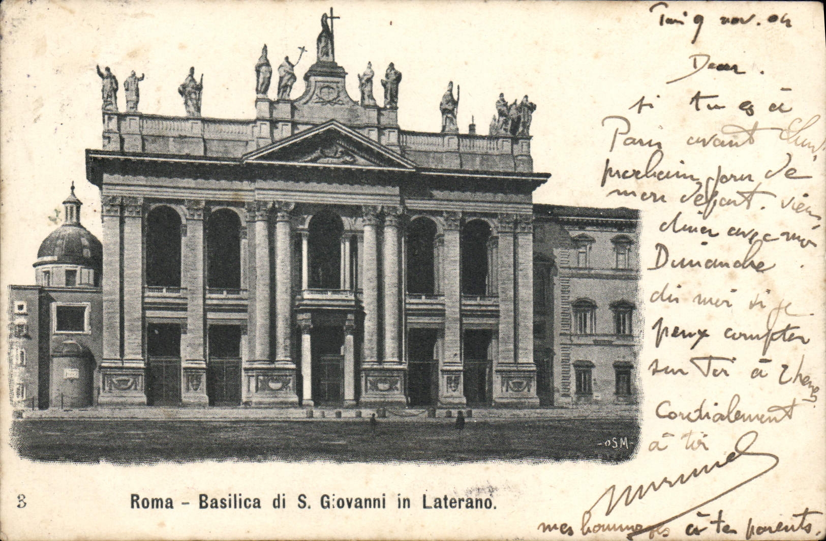 POSTAL Roma Basilica di S Juan de la VENDIMIA en Laterano