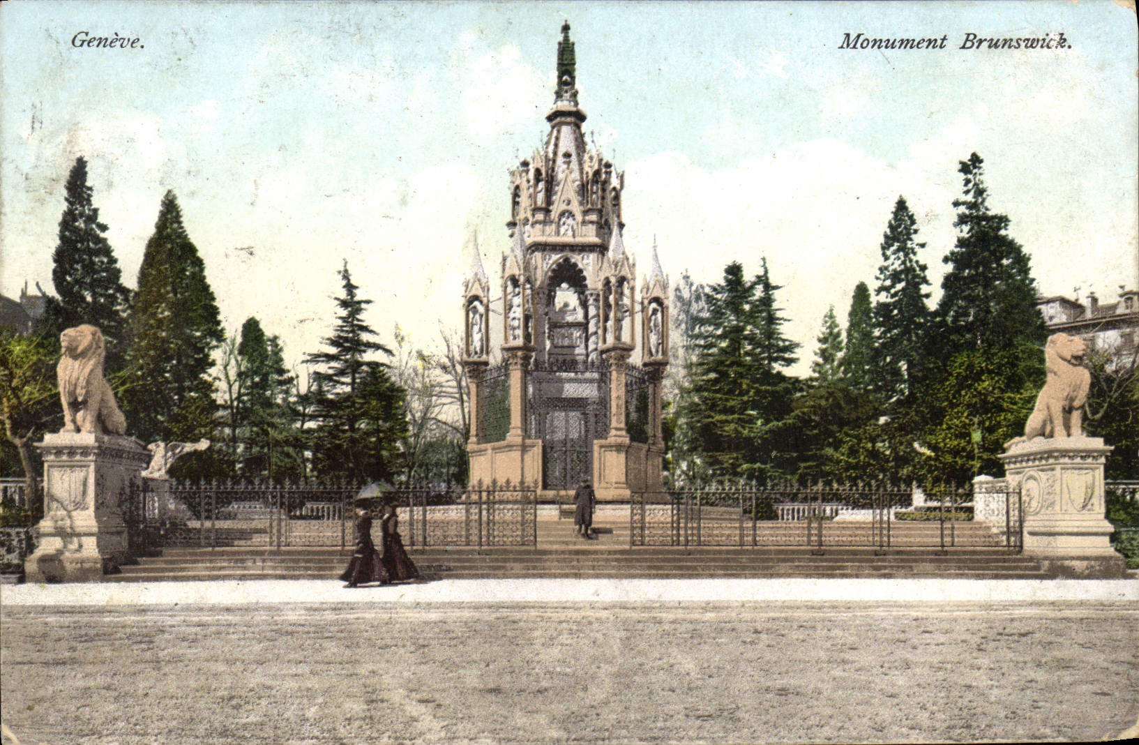 VINTAGE POSTCARD Geneva Brunswick Monument