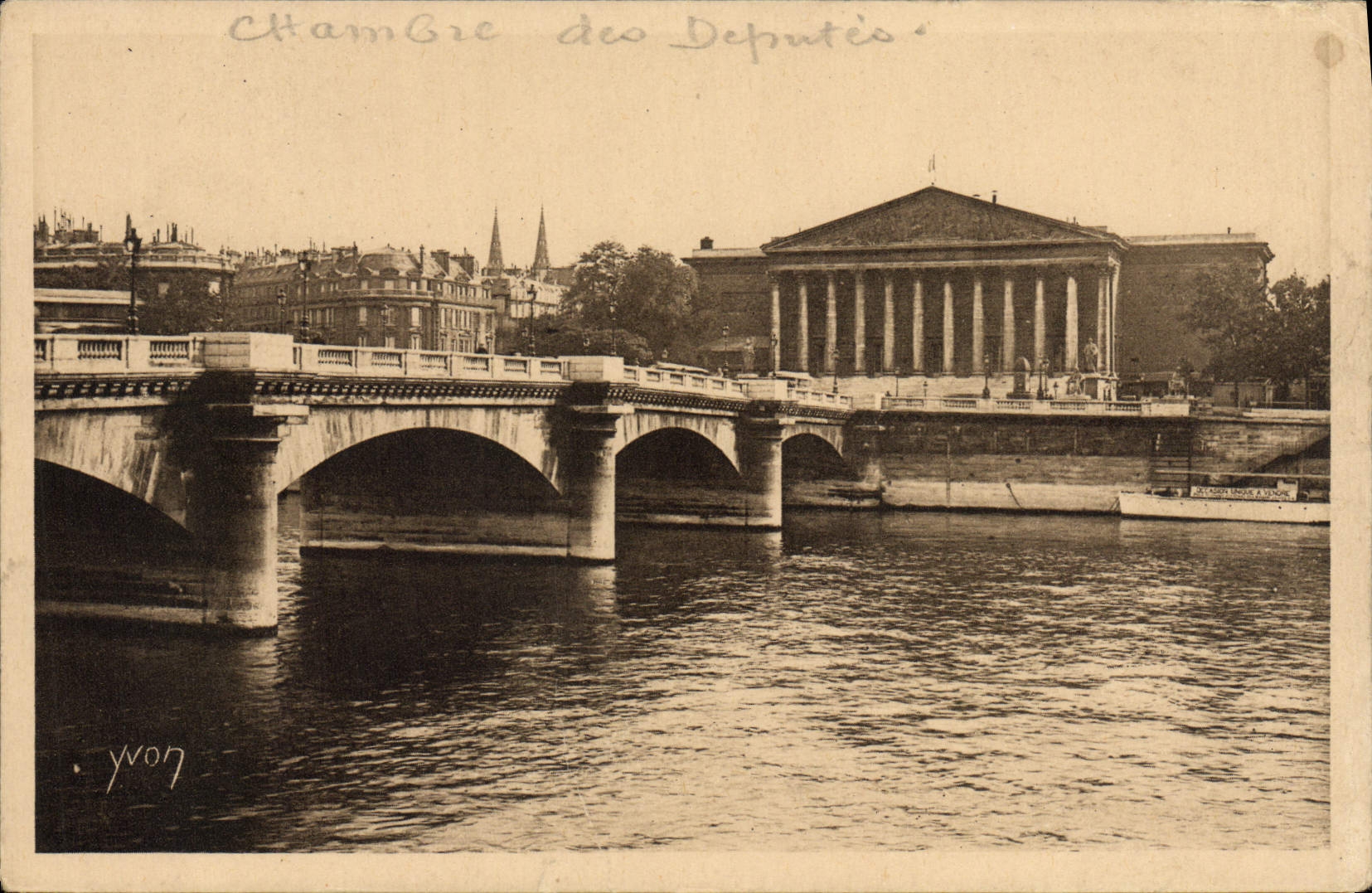 CPA Paris Chambre des Deputes et le pont de la Concorde