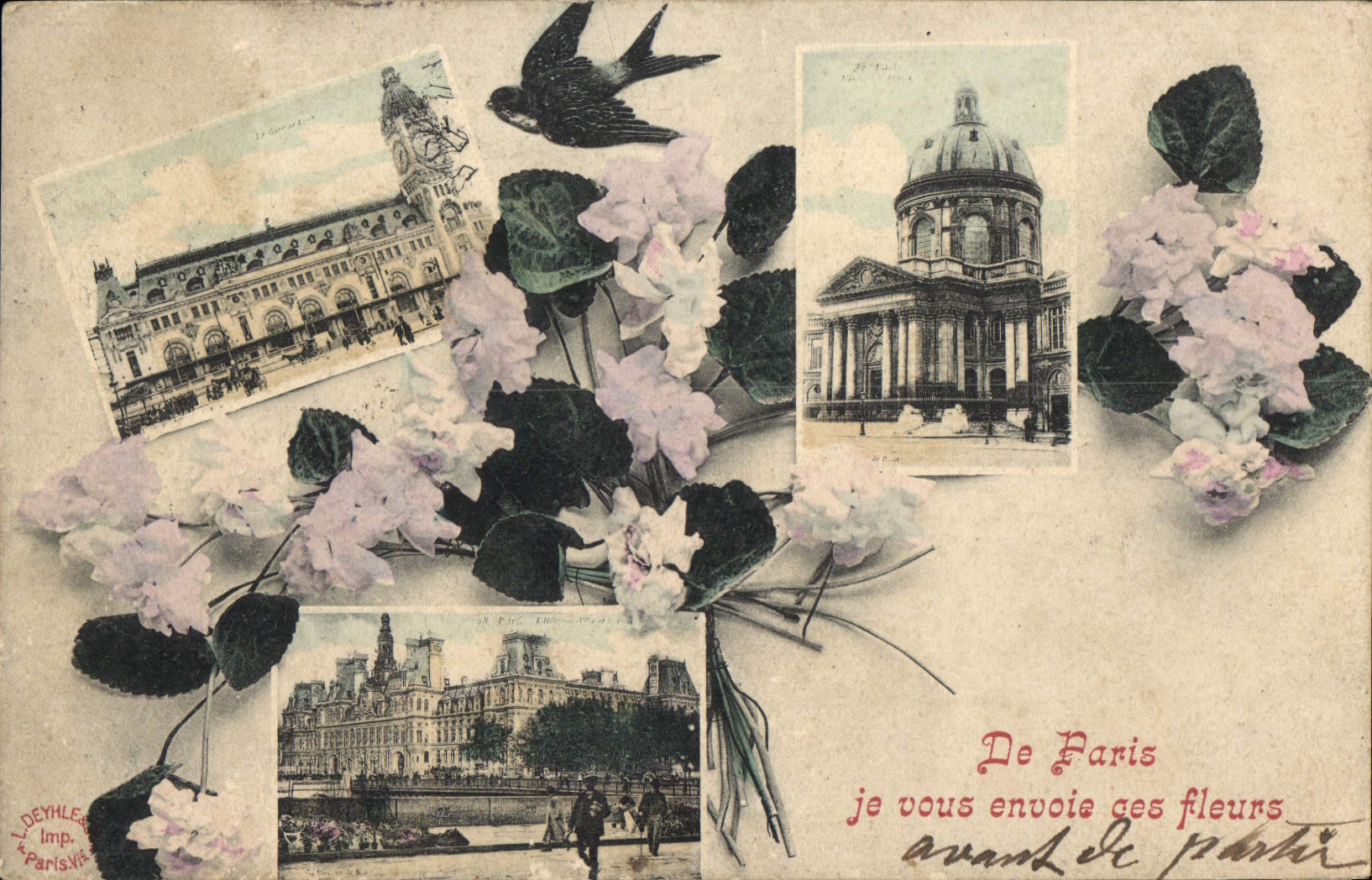 CPA De Paris Je Vous Envoie Ges Fleurs