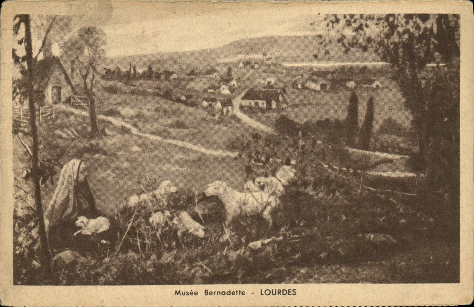 VINTAGE POSTCARD Heavy Museum Bernadette Moutons