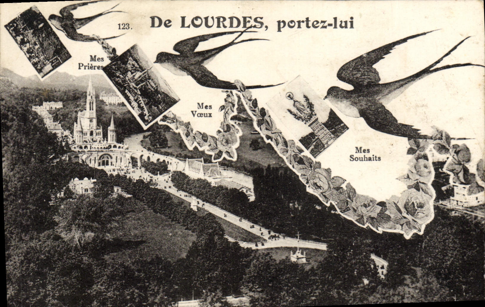 VINTAGE POSTCARD Heavy Swallows