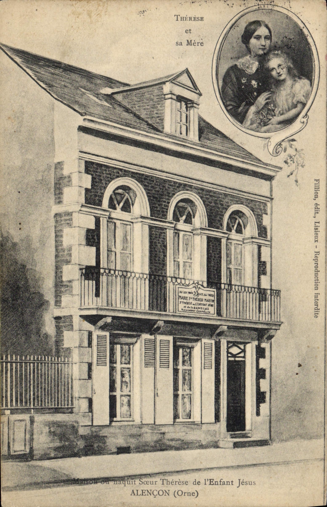 La casa de Alenzón de la POSTAL de la VENDIMIA o era Soeur nato Teresa del niño de Jesús