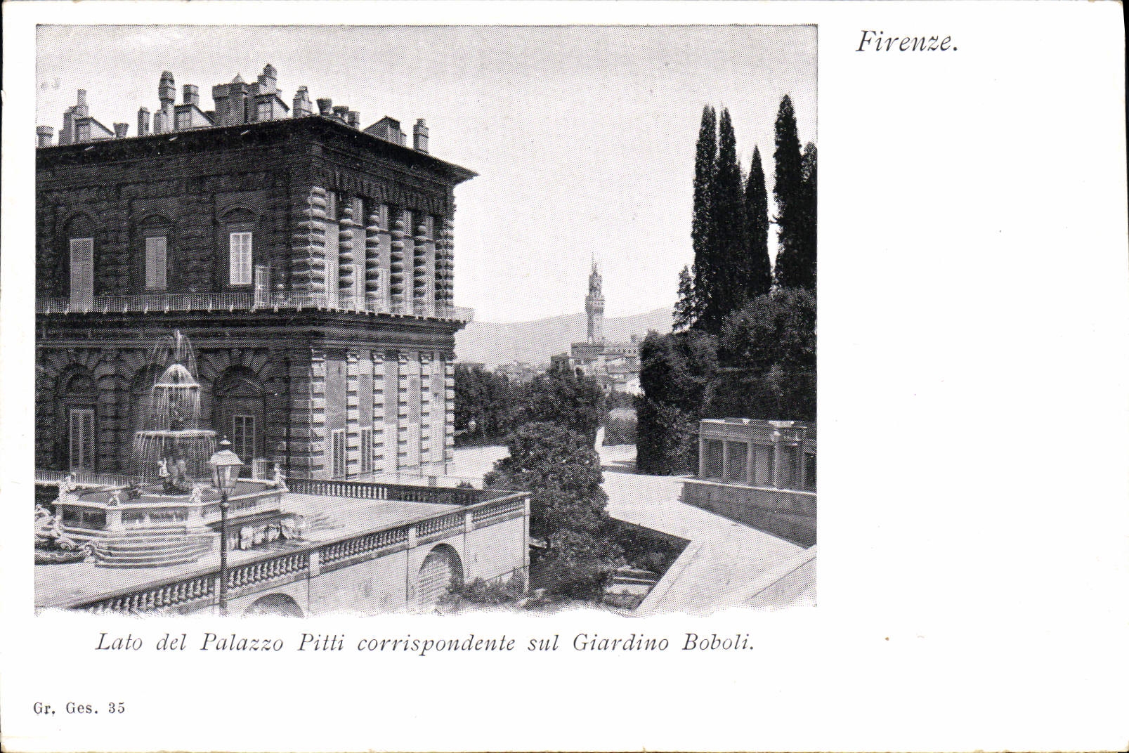 POSTAL Firenze Lato Del Palazzo Pitti de la VENDIMIA