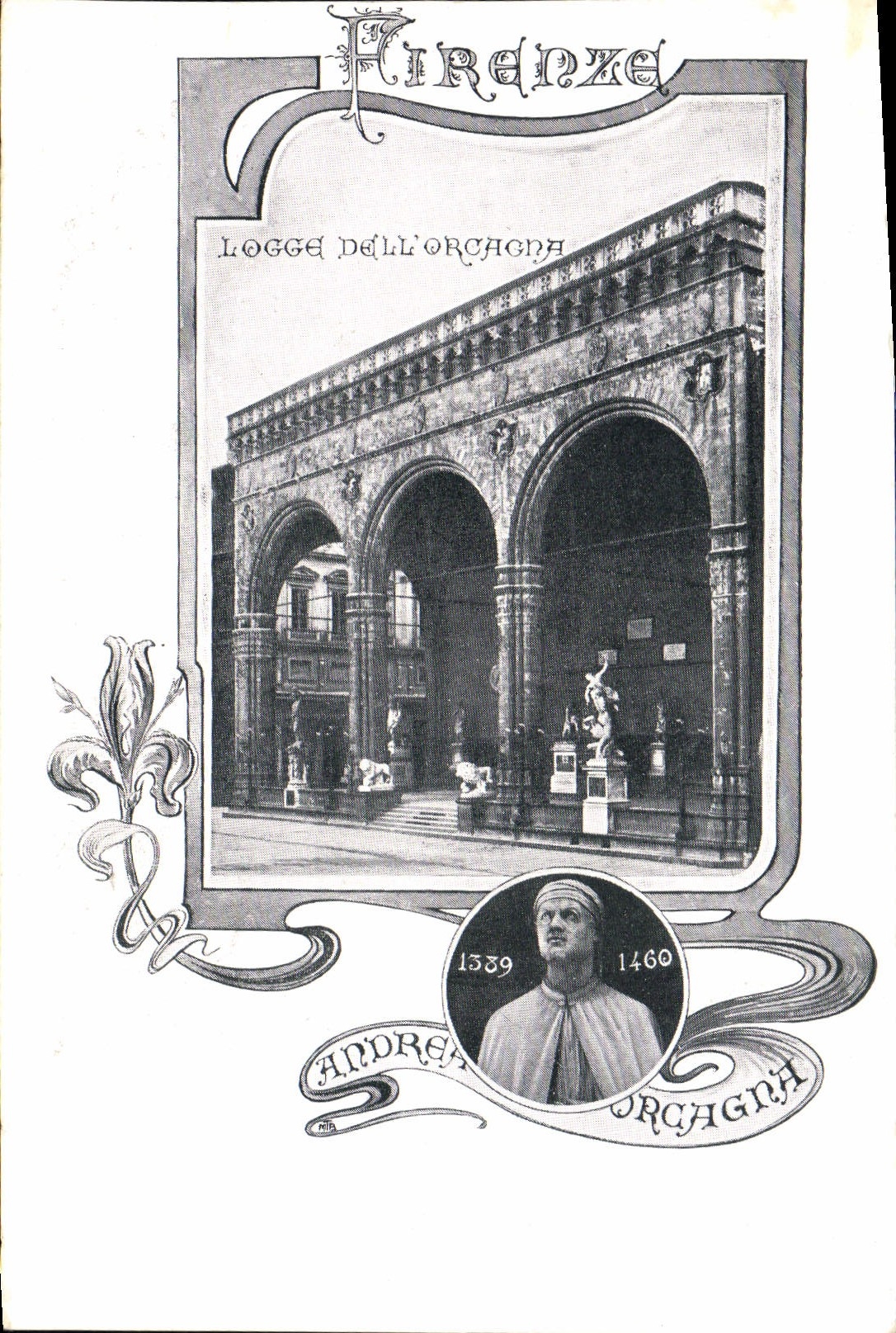 Fraude de Firenze Logge Orcagna de la POSTAL de la VENDIMIA