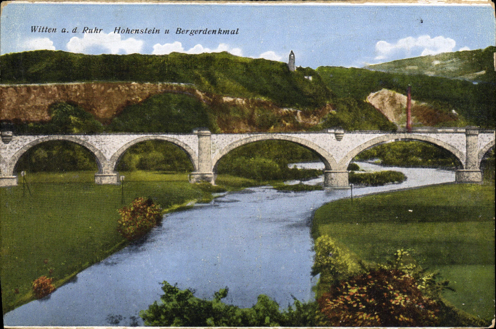 VINTAGE POSTCARD Witen the Ruhr Hohenstein Bergerdenkmat