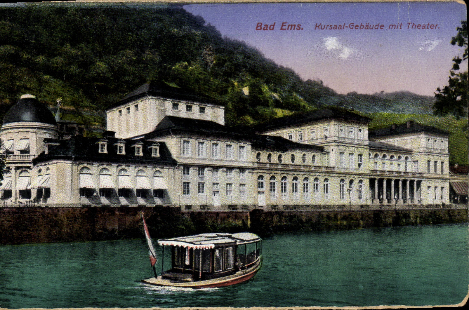 VINTAGE POSTCARD Bad Ems Kursaal Gebaude put Theater