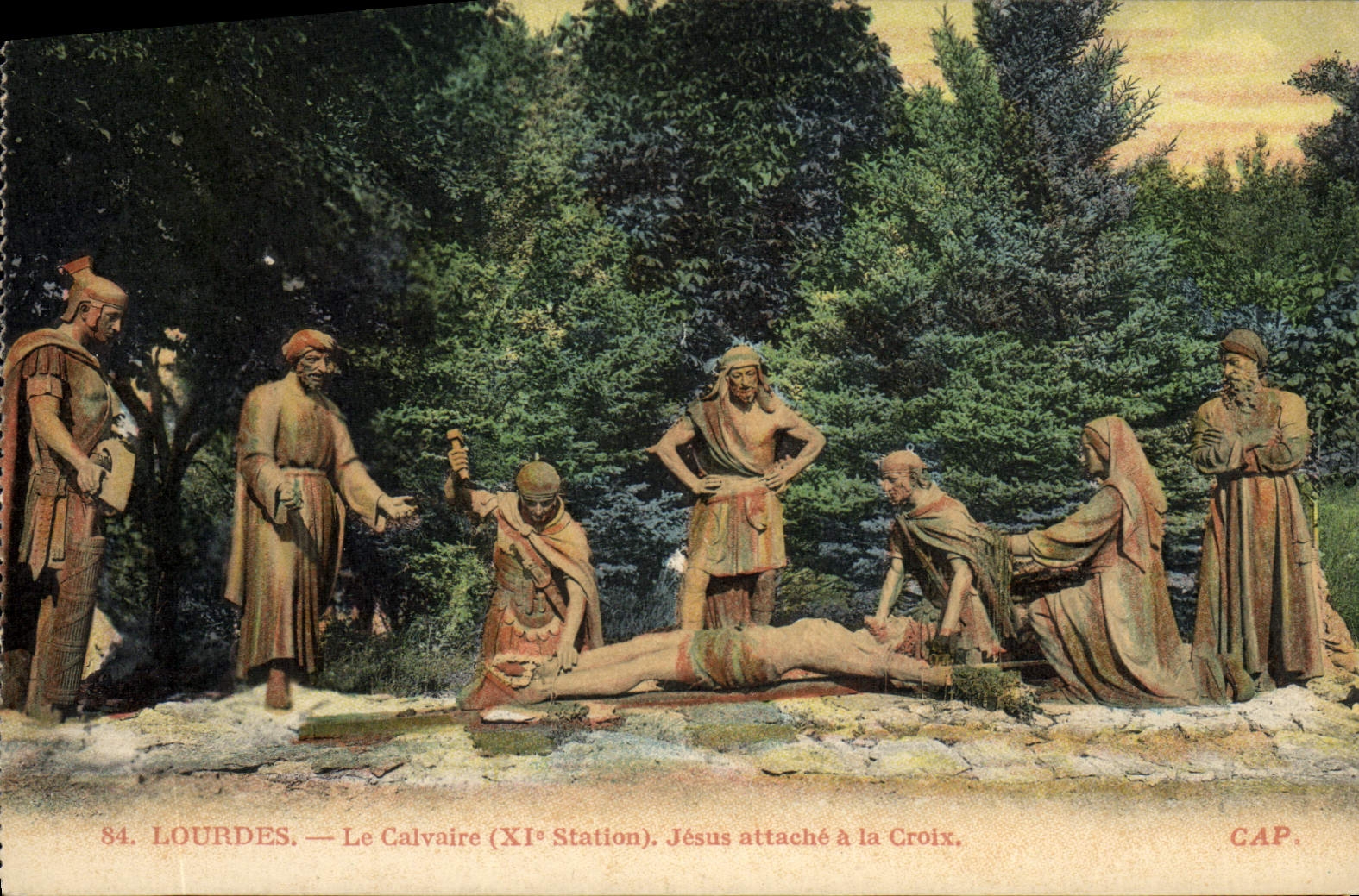 VINTAGE POSTCARD Lourdes the Jesus Martyrdom Attaches To the Cross
