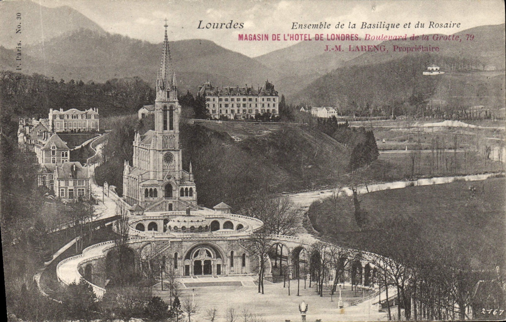 VINTAGE POSTCARD Heavy Whole of the Basilica and the rosary