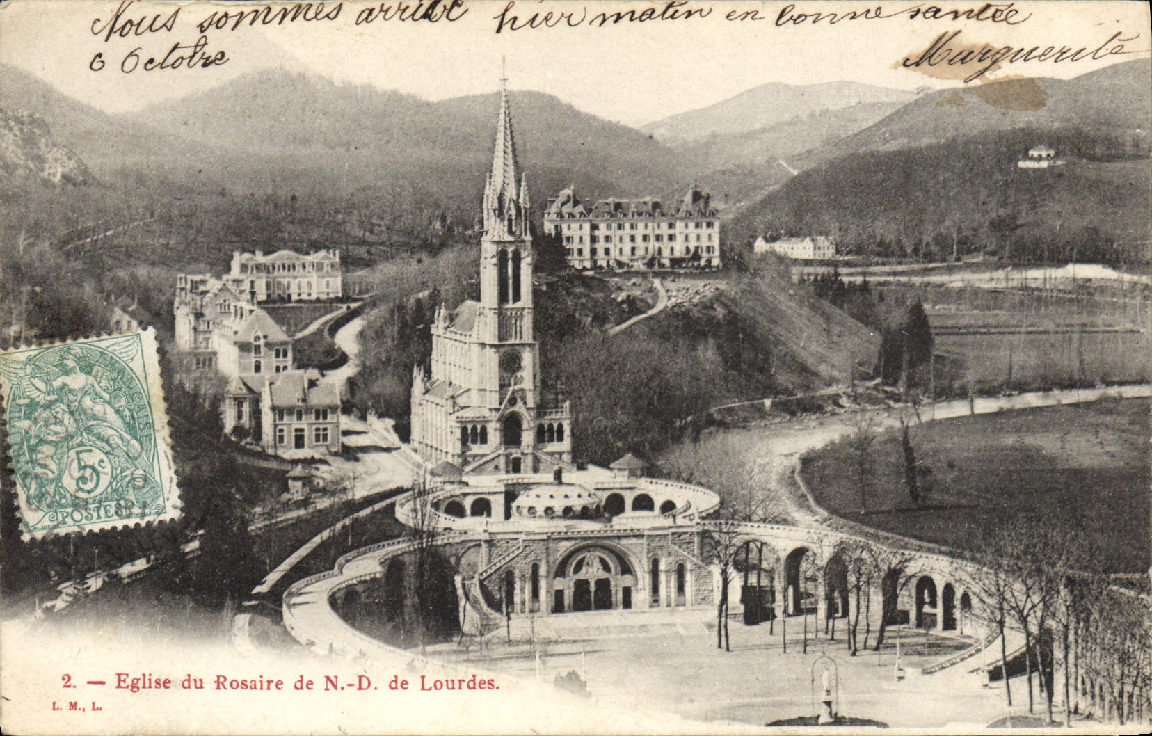 VINTAGE POSTCARD Heavy Church Of the ND Rosary of Doors