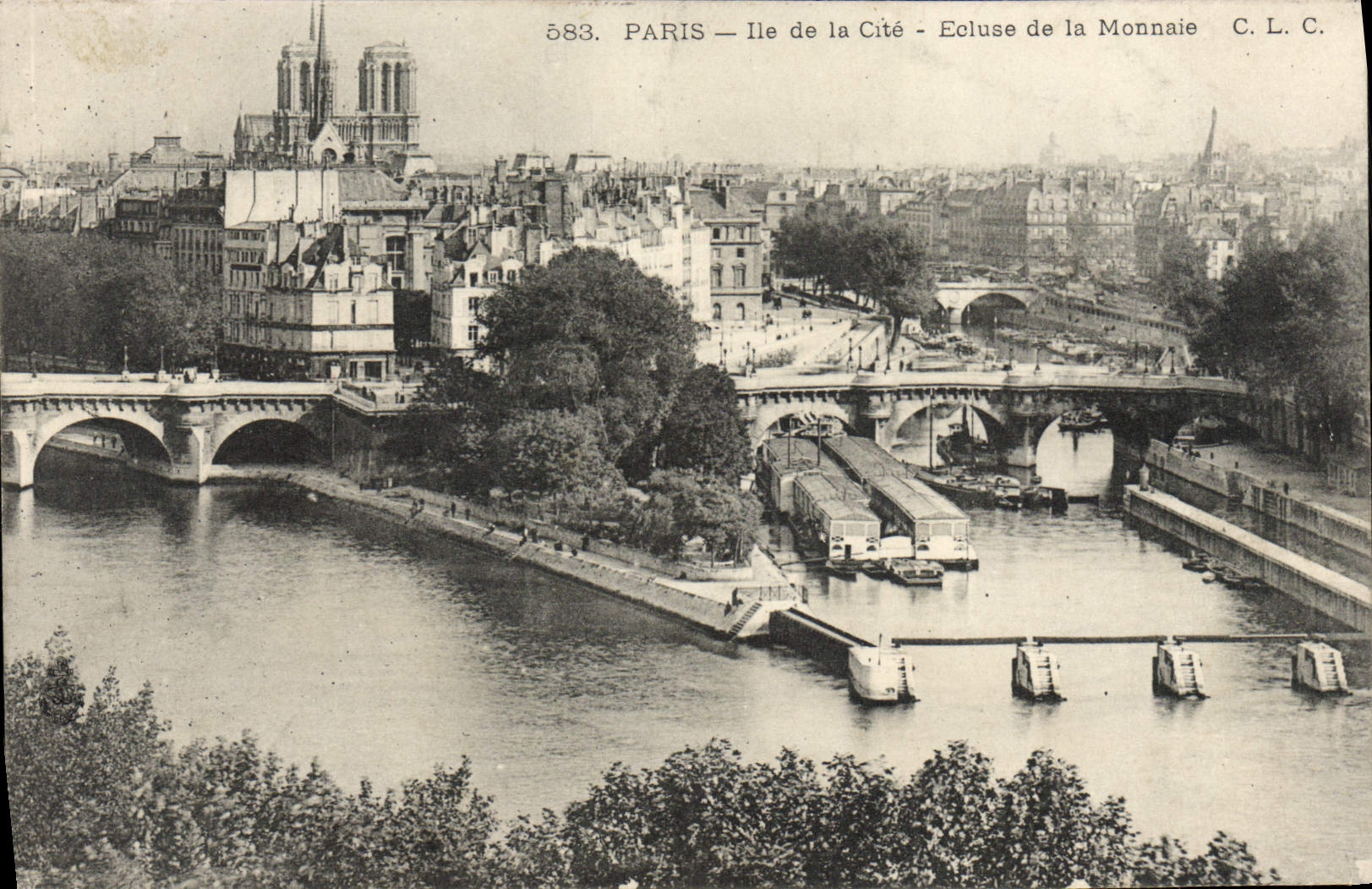 VINTAGE POSTCARD Paris Ile Of the ISCED Locks Currency