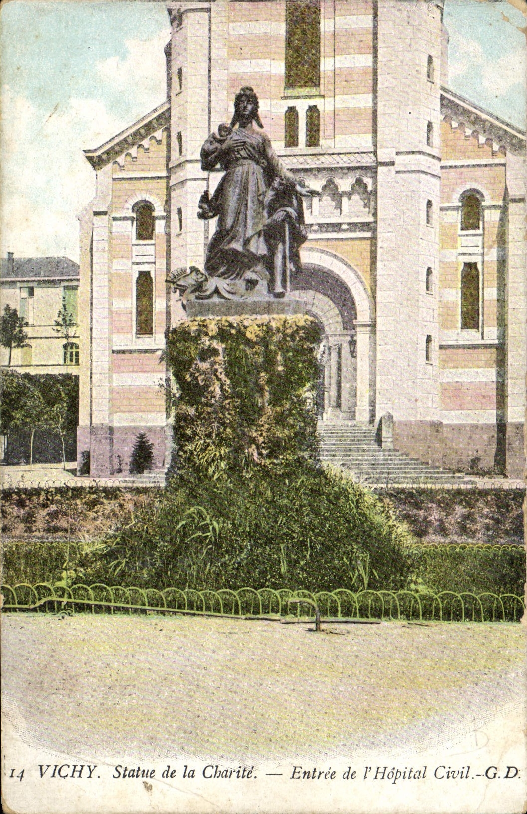 VINTAGE POSTCARD Vichy Rules Of Entered Charity De I' Hopital civil