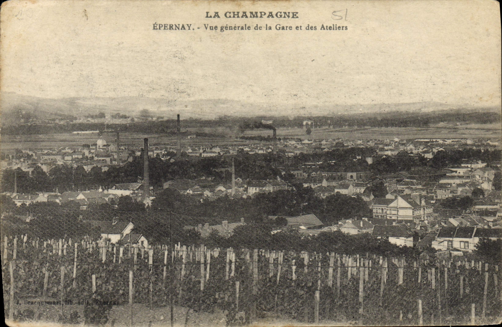 CPA Epernay Vue Generale De La Gare Et Des Ateliers
