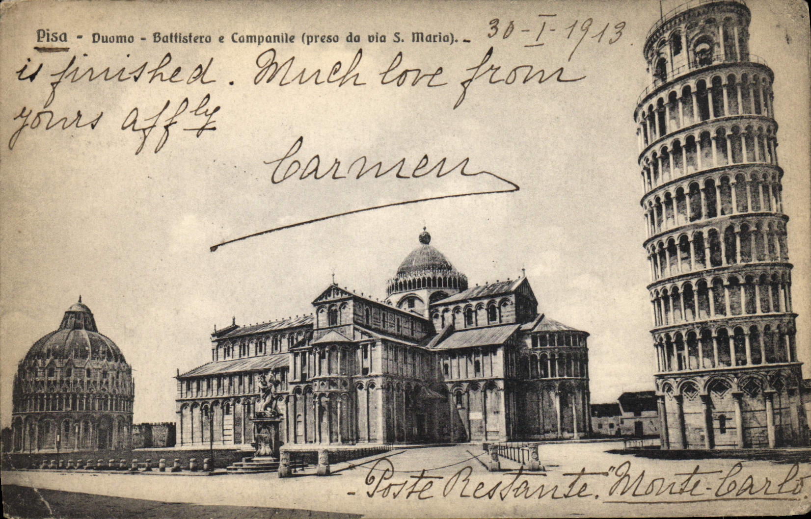 CPA Pisa Duomo Battistero Campanille