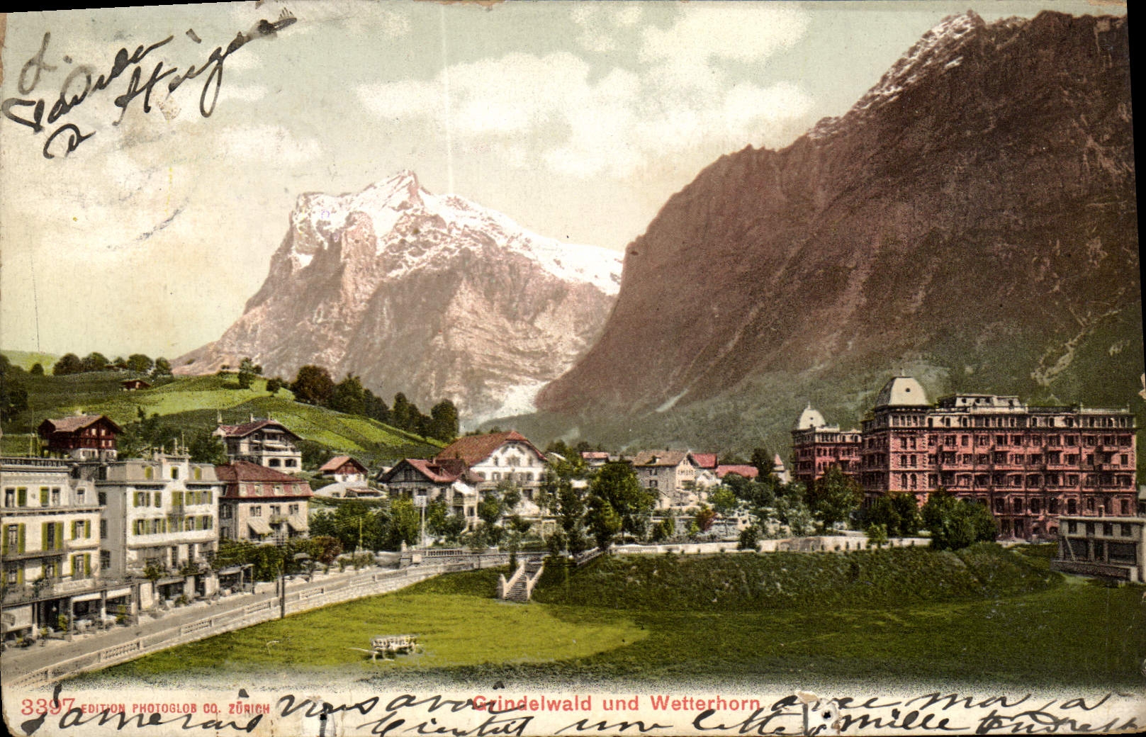 VINTAGE POSTCARD Grindelwald und Wetterhorn