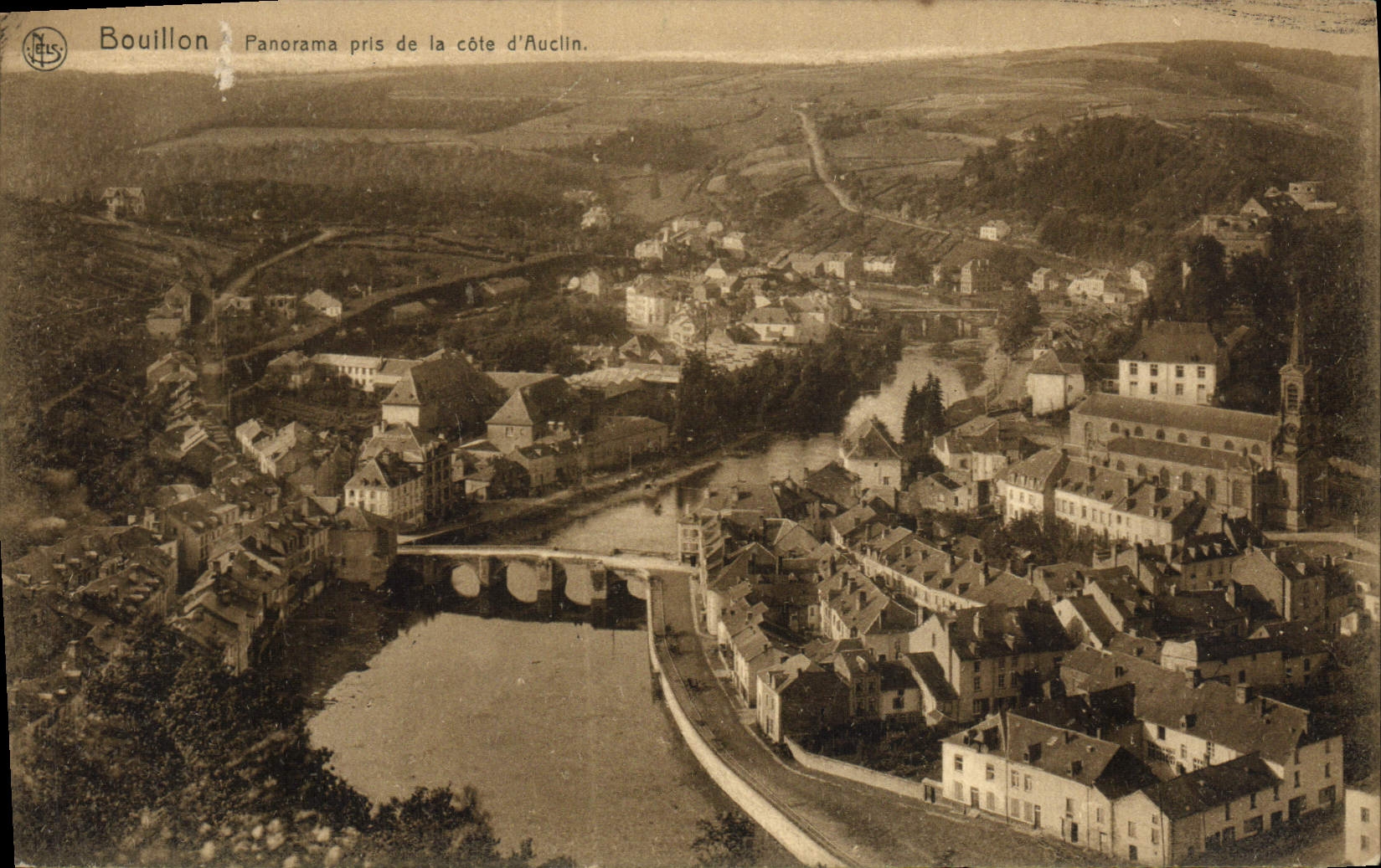 CPA Bouillon Panorama pris de la cote d'Aucllin