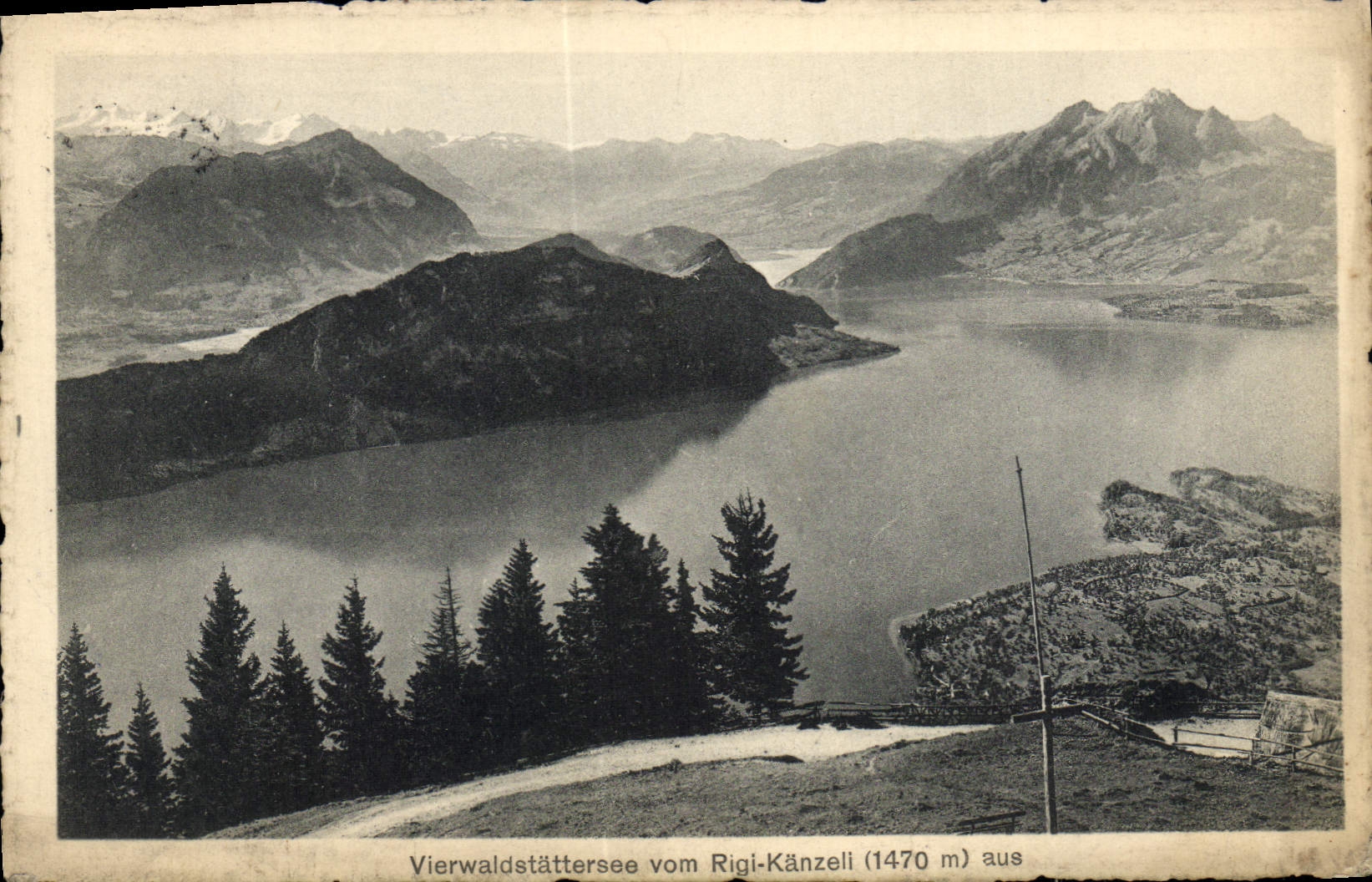 VINTAGE POSTCARD Vierwaldstattersee vom Rigi Kanzeli aus
