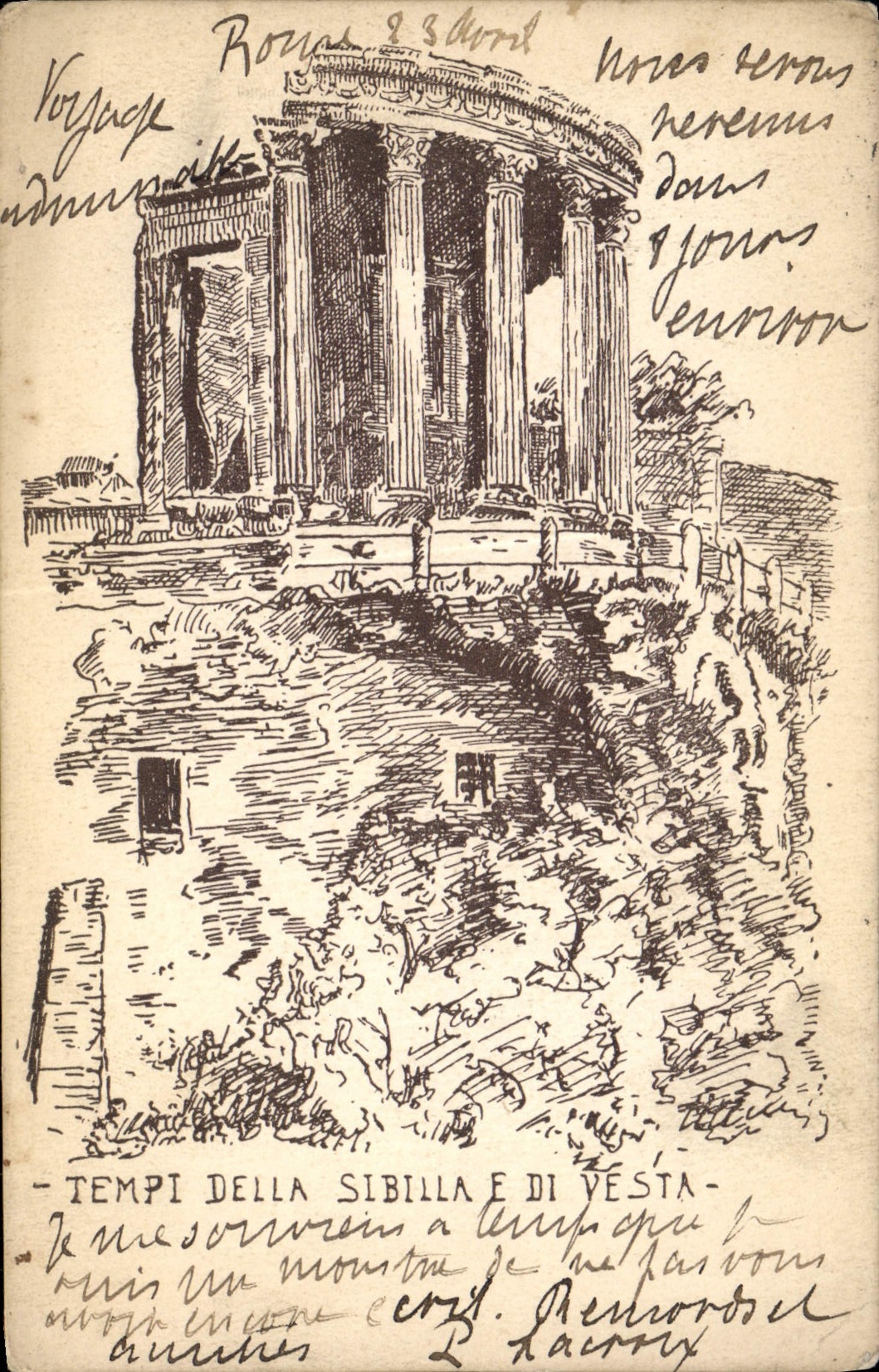 VINTAGE POSTCARD Tempi Della Sibilla E Di Vesta