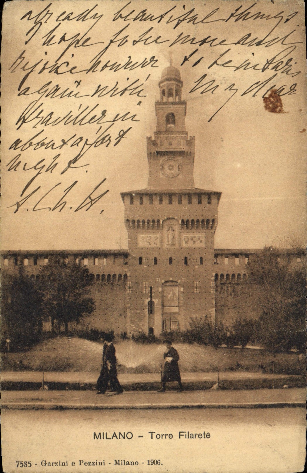 VINTAGE POSTCARD Milano Torre Filarete