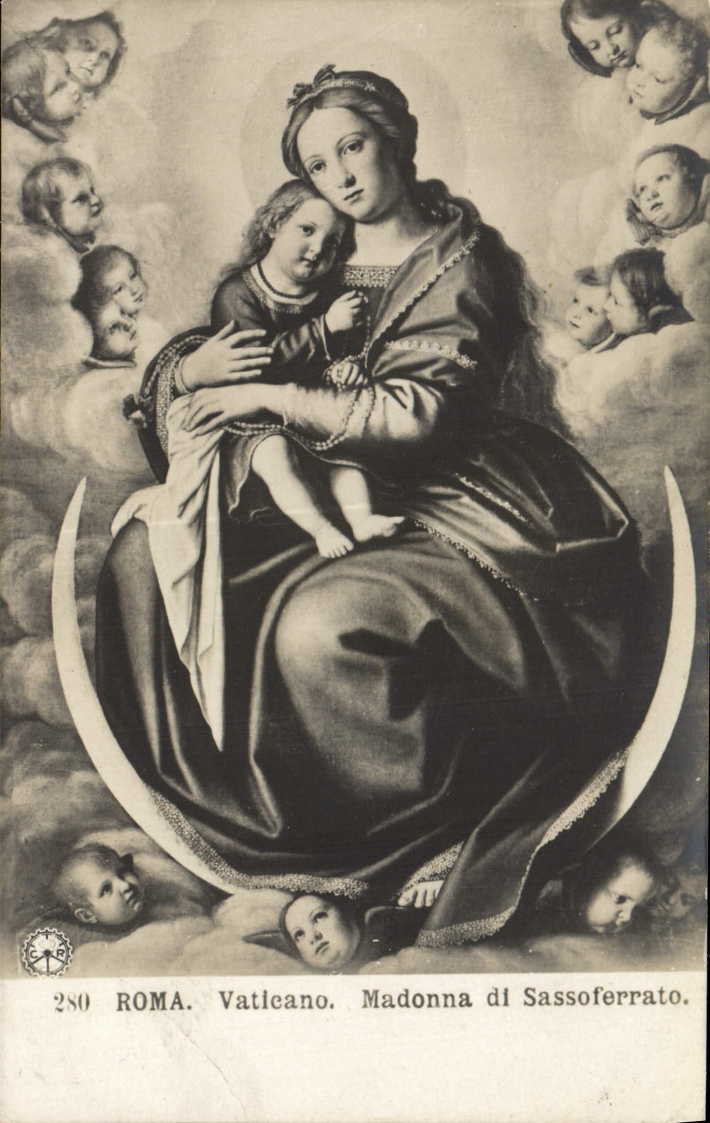 DLL Sassoferrato de Roma Vaticano Madonna de la POSTAL de la VENDIMIA