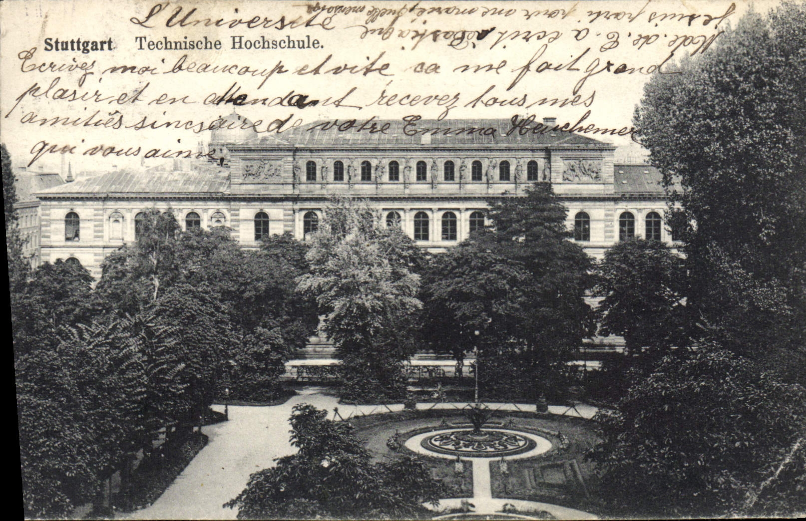 POSTAL Stuttgart Technische Hochschule de la VENDIMIA