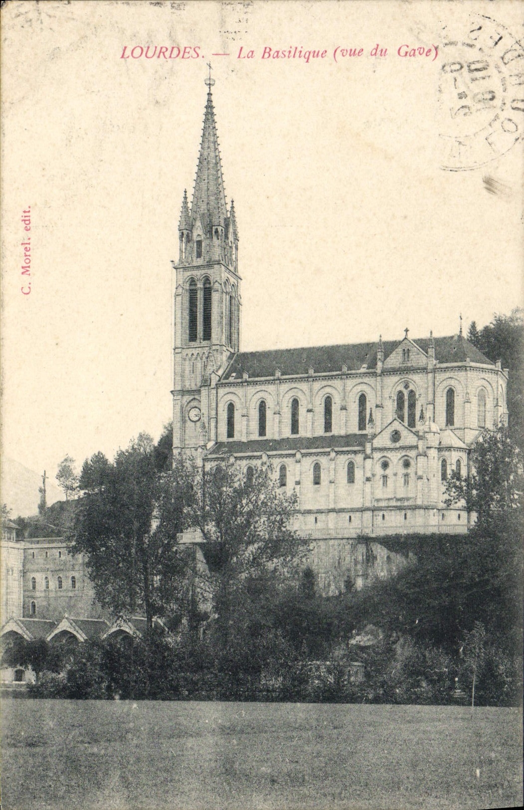 VINTAGE POSTCARD Heavy the Basilica Seen of Gave