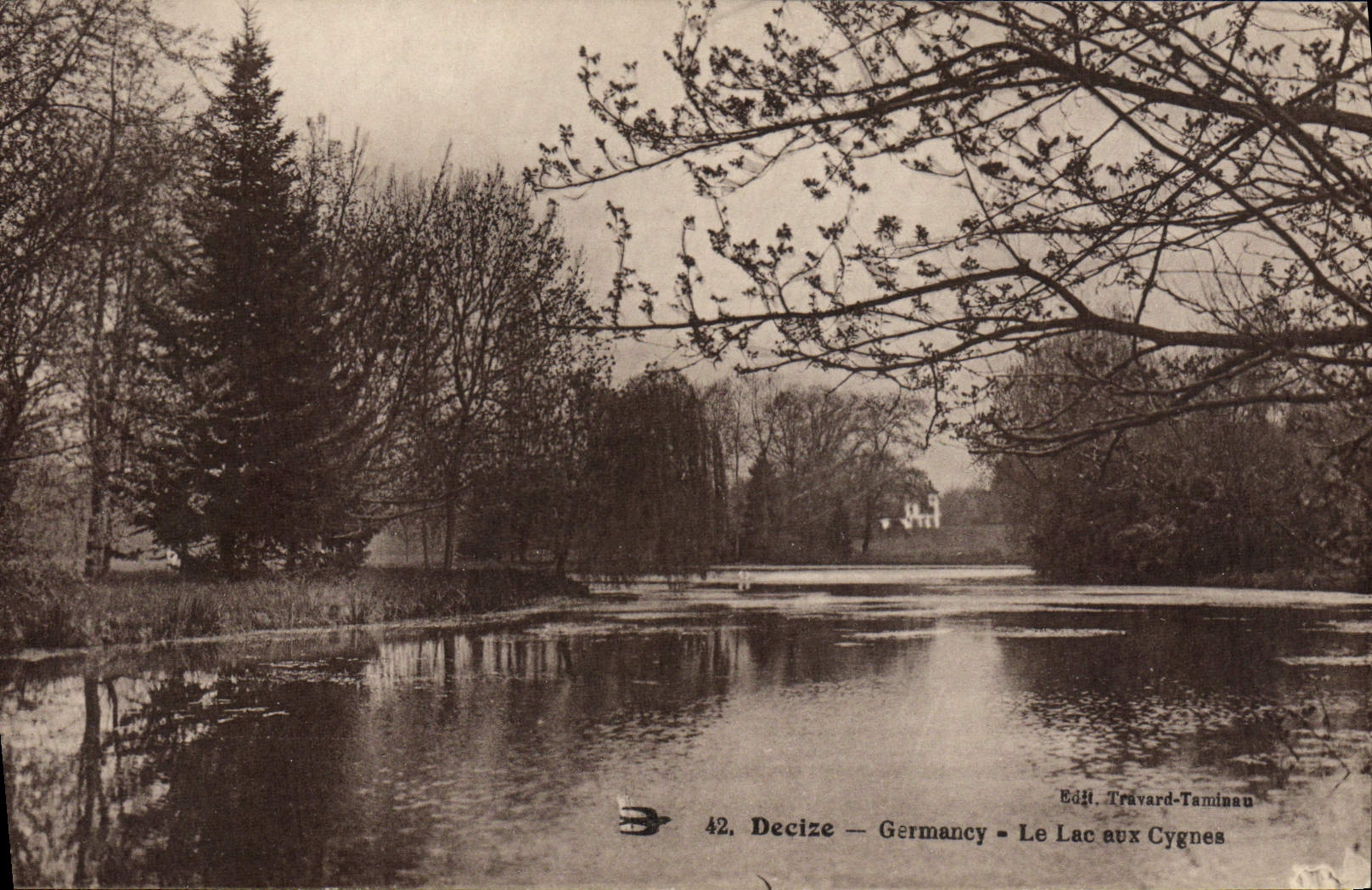 VINTAGE POSTCARD Decize Germancy the Lake with the Swans