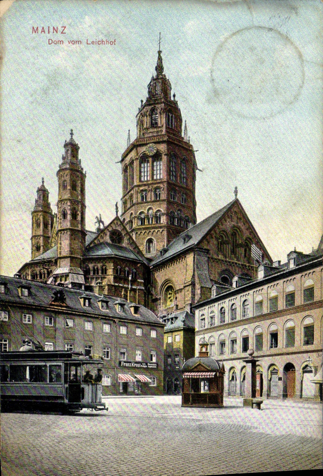 VINTAGE POSTCARD Mainz Dom vom Leichhof