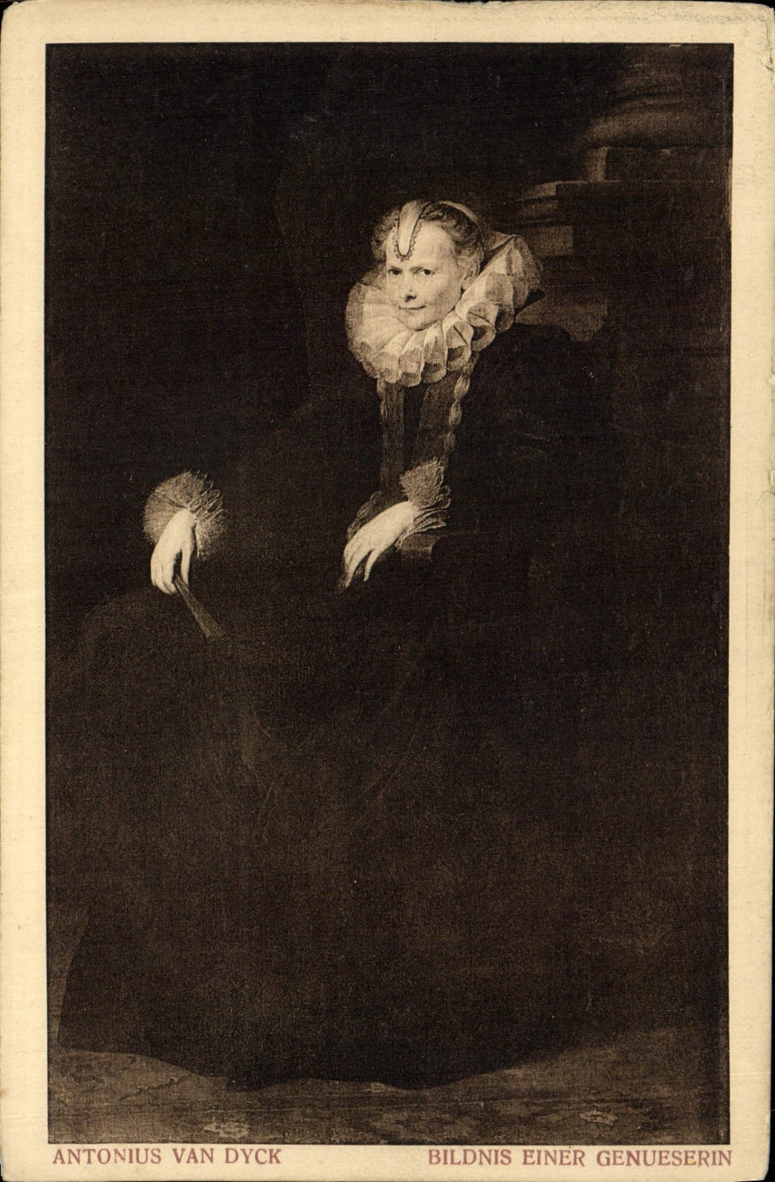 VINTAGE POSTCARD Antonius Van Dyck Bildnis Einer Genueserin