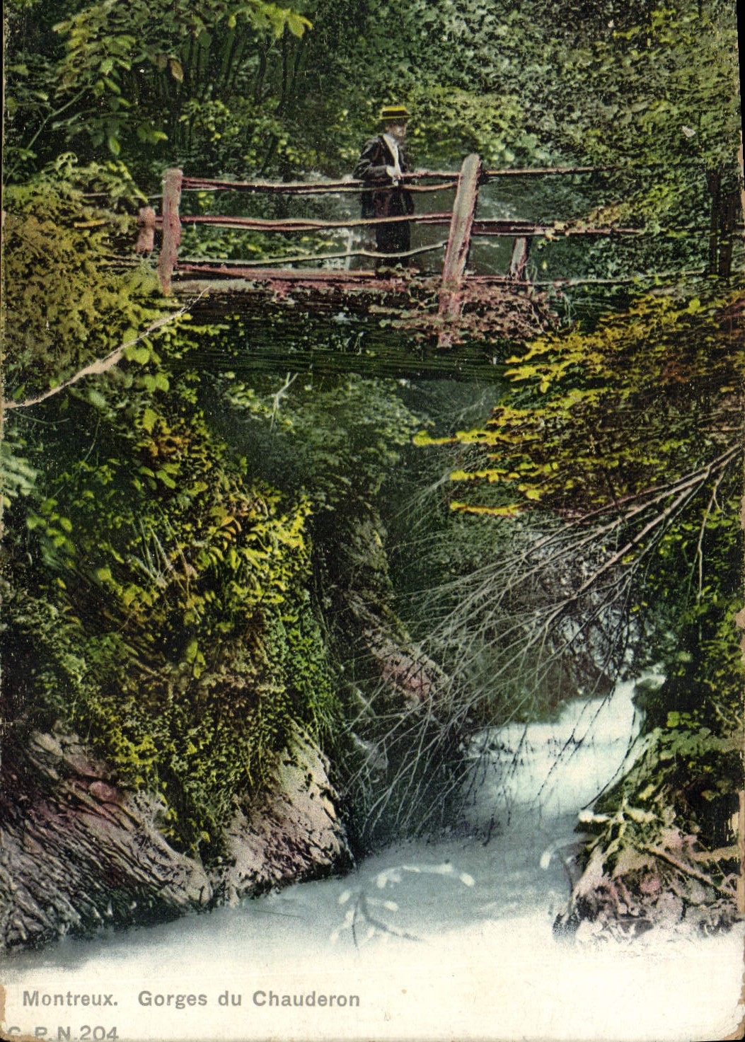 VINTAGE POSTCARD Montreux Falls of Chauderon