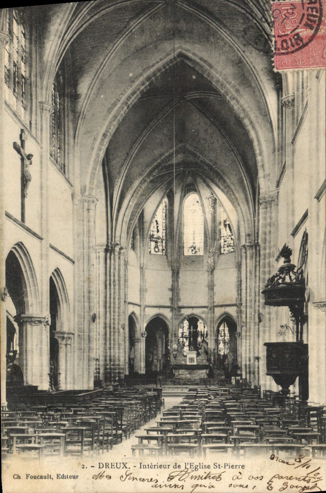 CPA Dreux Interieur de l'Eglise St Pierre 