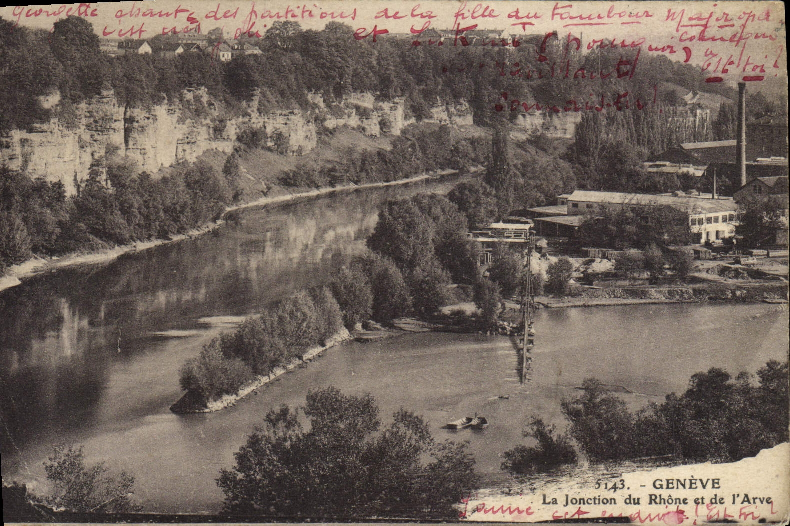 CPA Geneve La Jonction du Rhone et la L'Arve
