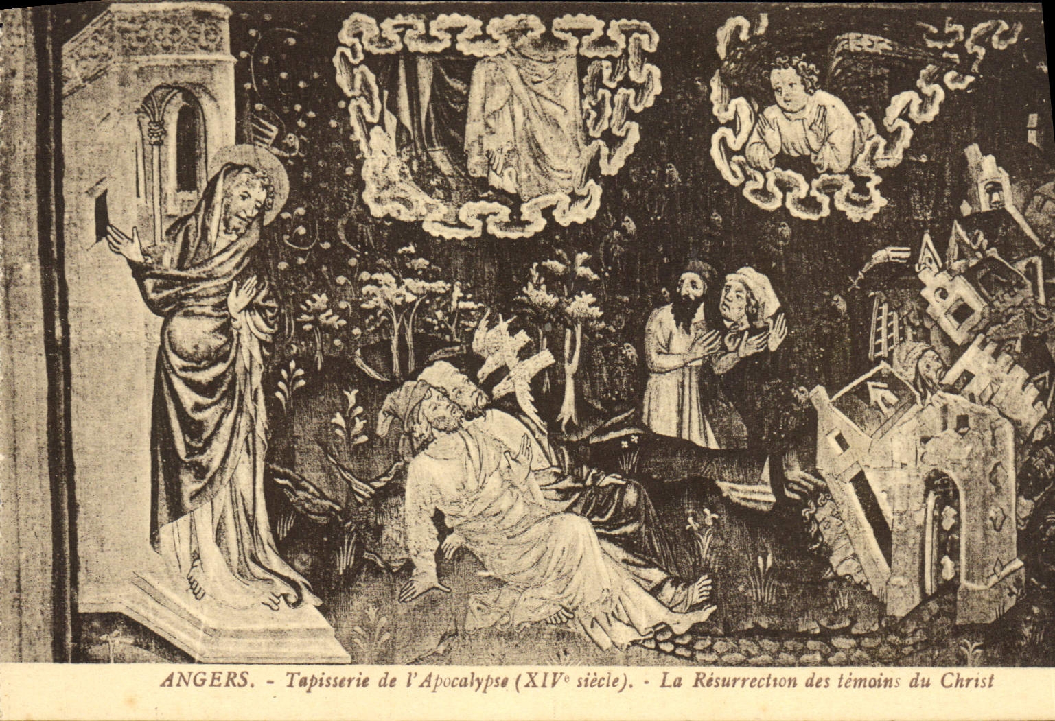 La POSTAL de la VENDIMIA encoleriza Tapissere de la apocalipsis la resurrección de los testigos de Cristo