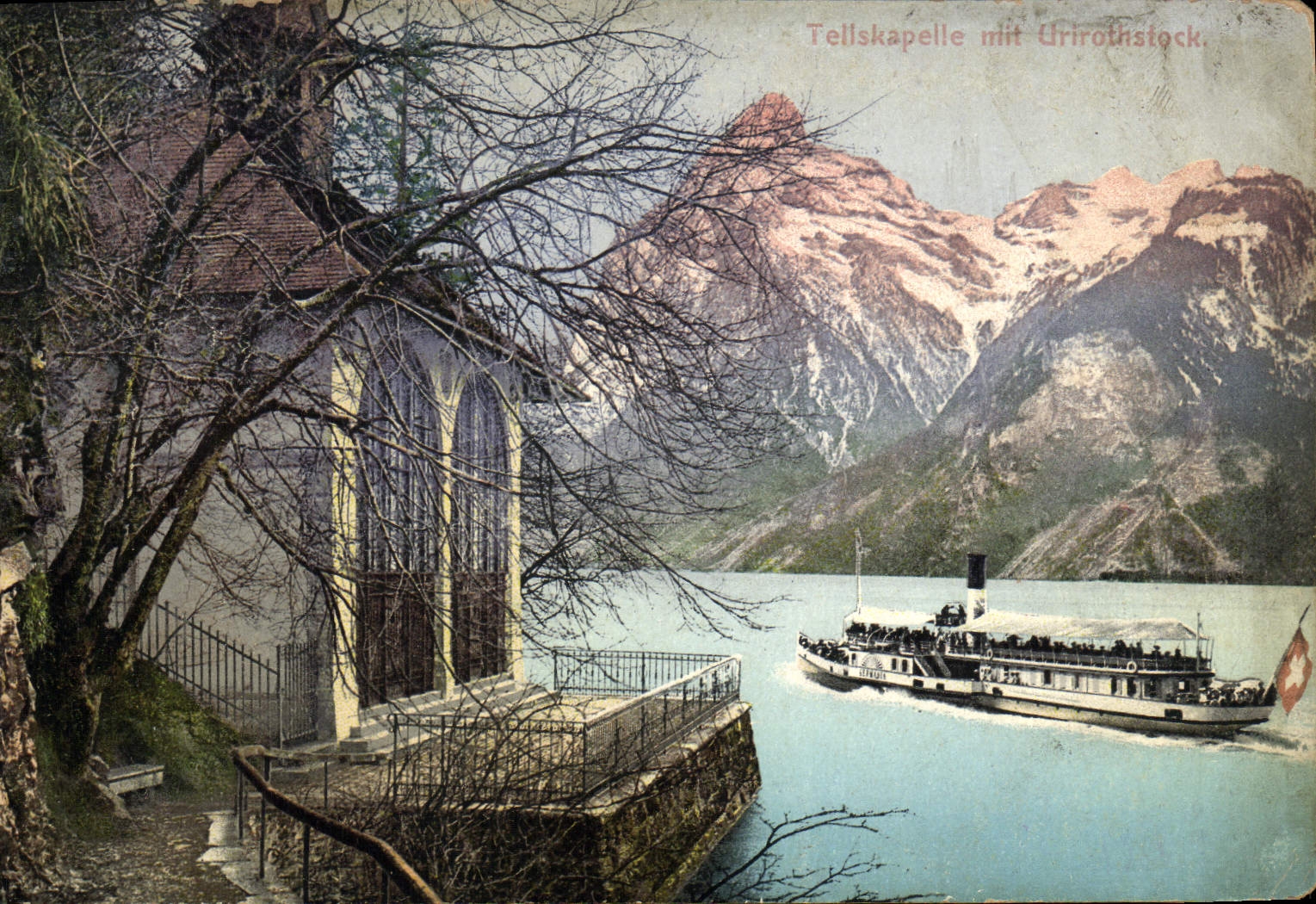 CPA Tellskapelle mit Urirchstock Bateau