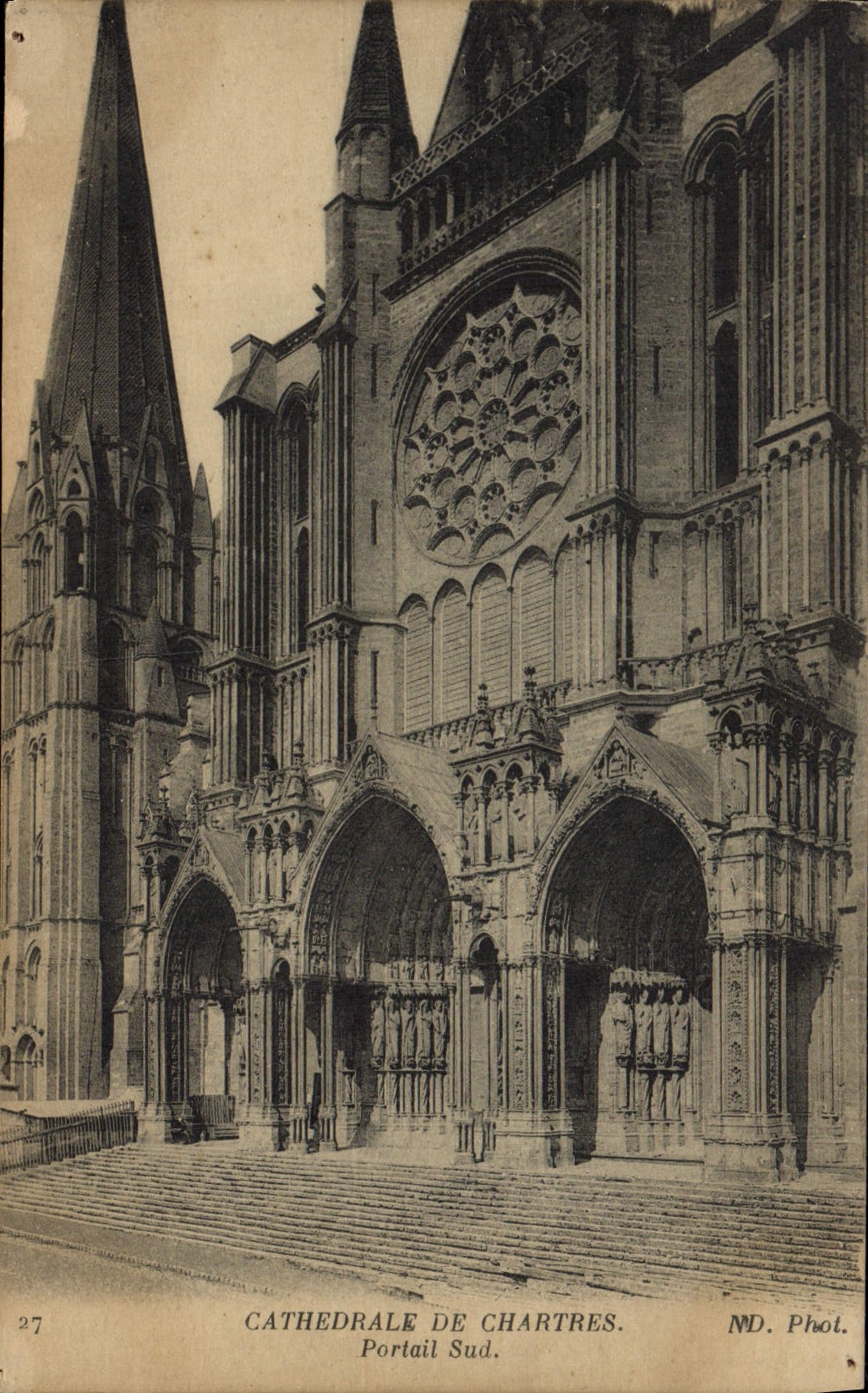 CPA Chartres La Cathedrale Portail Sud 