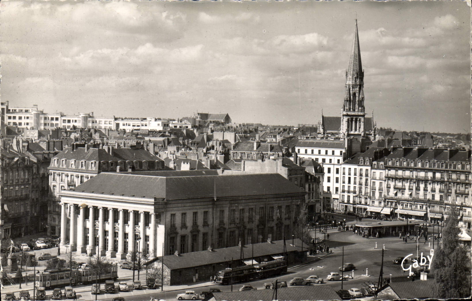 MODERN CARD Nantes the Stock Exchange the Place of the Trade and the church Saint Nicolas