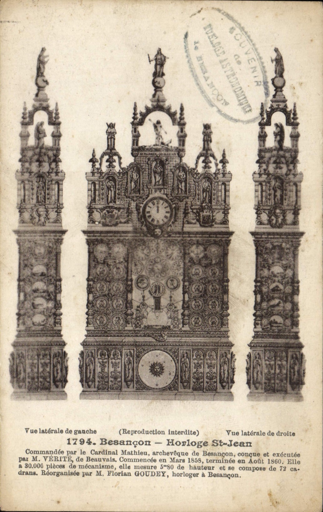 CPA Besancon Horloge St Jean