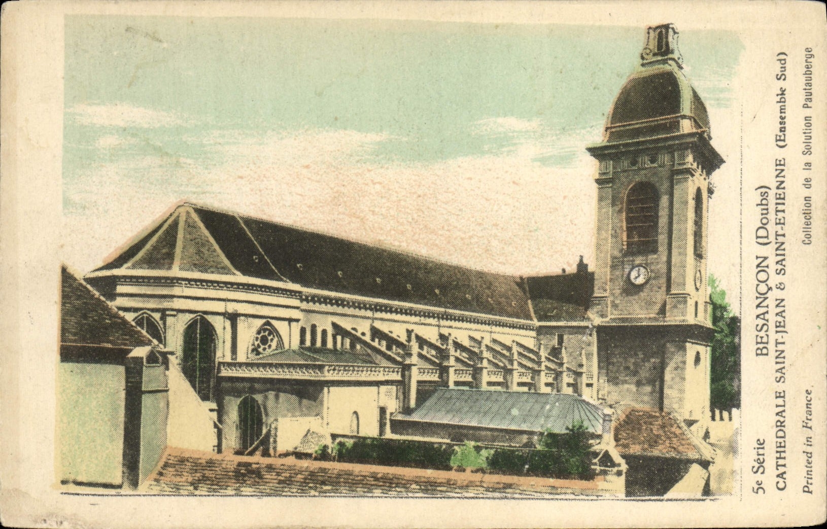 VINTAGE POSTCARD Holy Besancon Les Bains Cathedral Jean and Saint Etienne