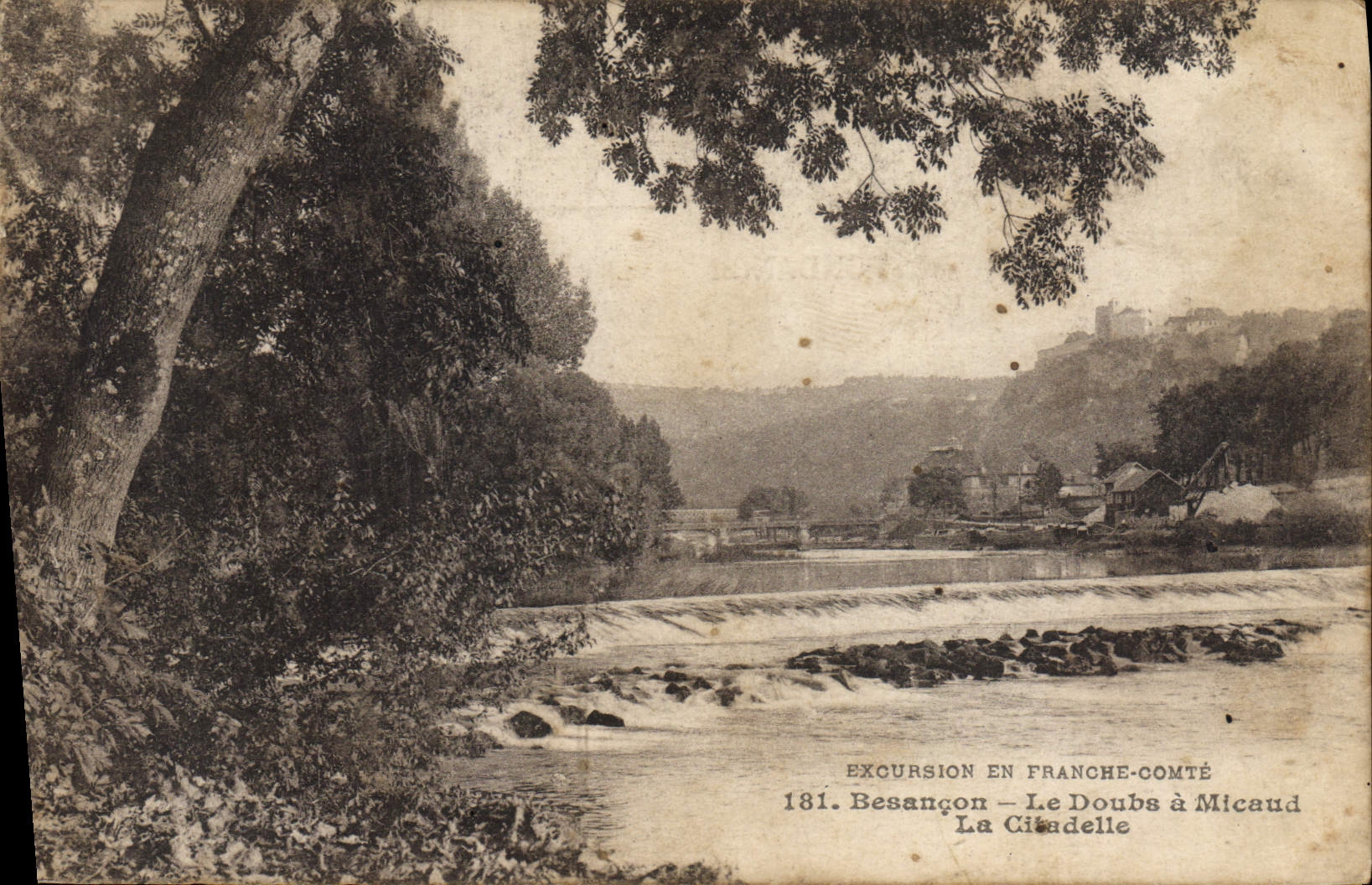 VINTAGE POSTCARD Besancon Doubs has Micaud the citadel