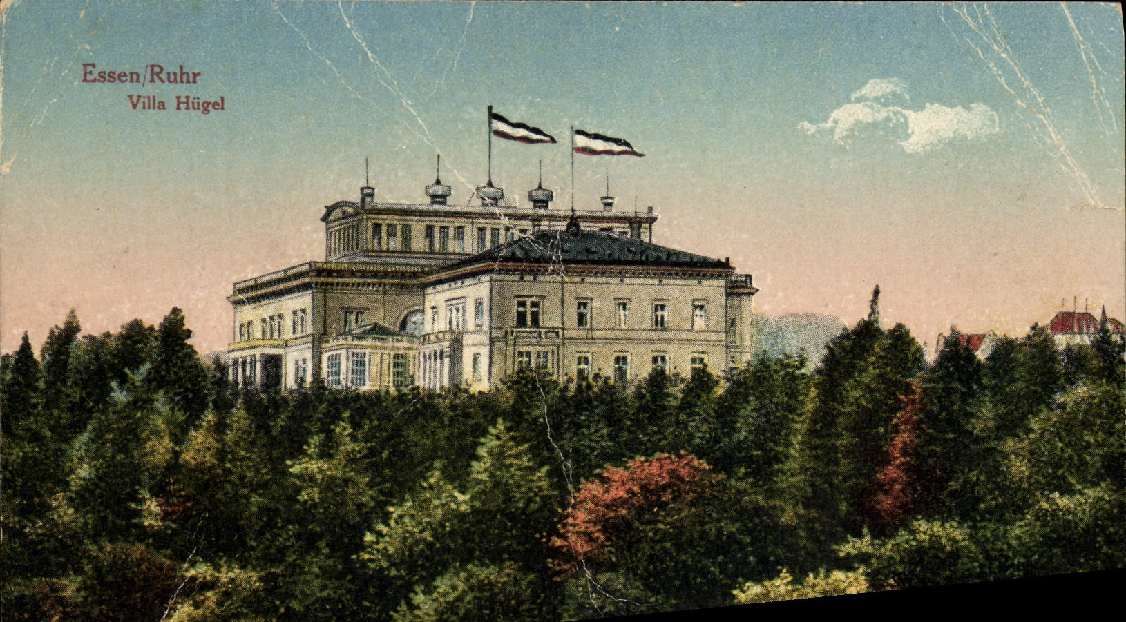 VINTAGE POSTCARD Essen the Ruhr Hugel Villa