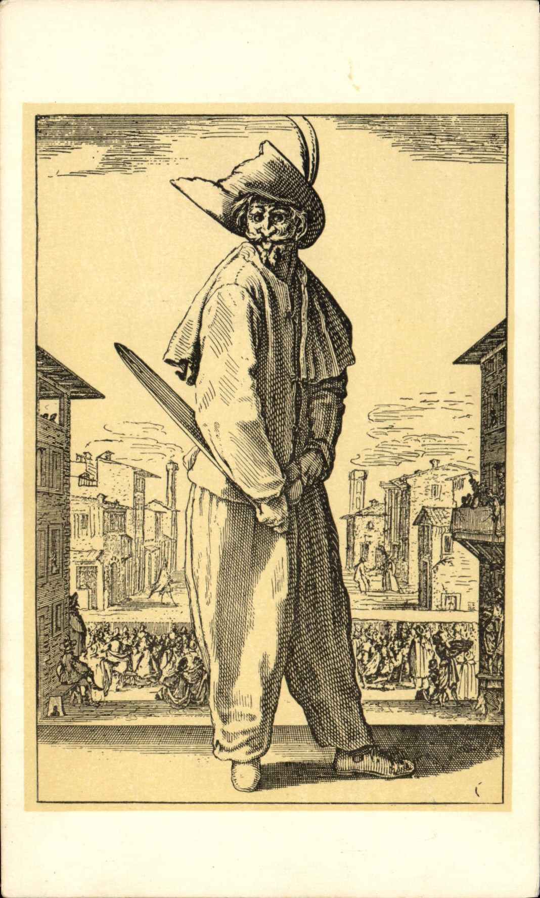 VINTAGE POSTCARD Jacques Stone-block pants Zani or Scapin