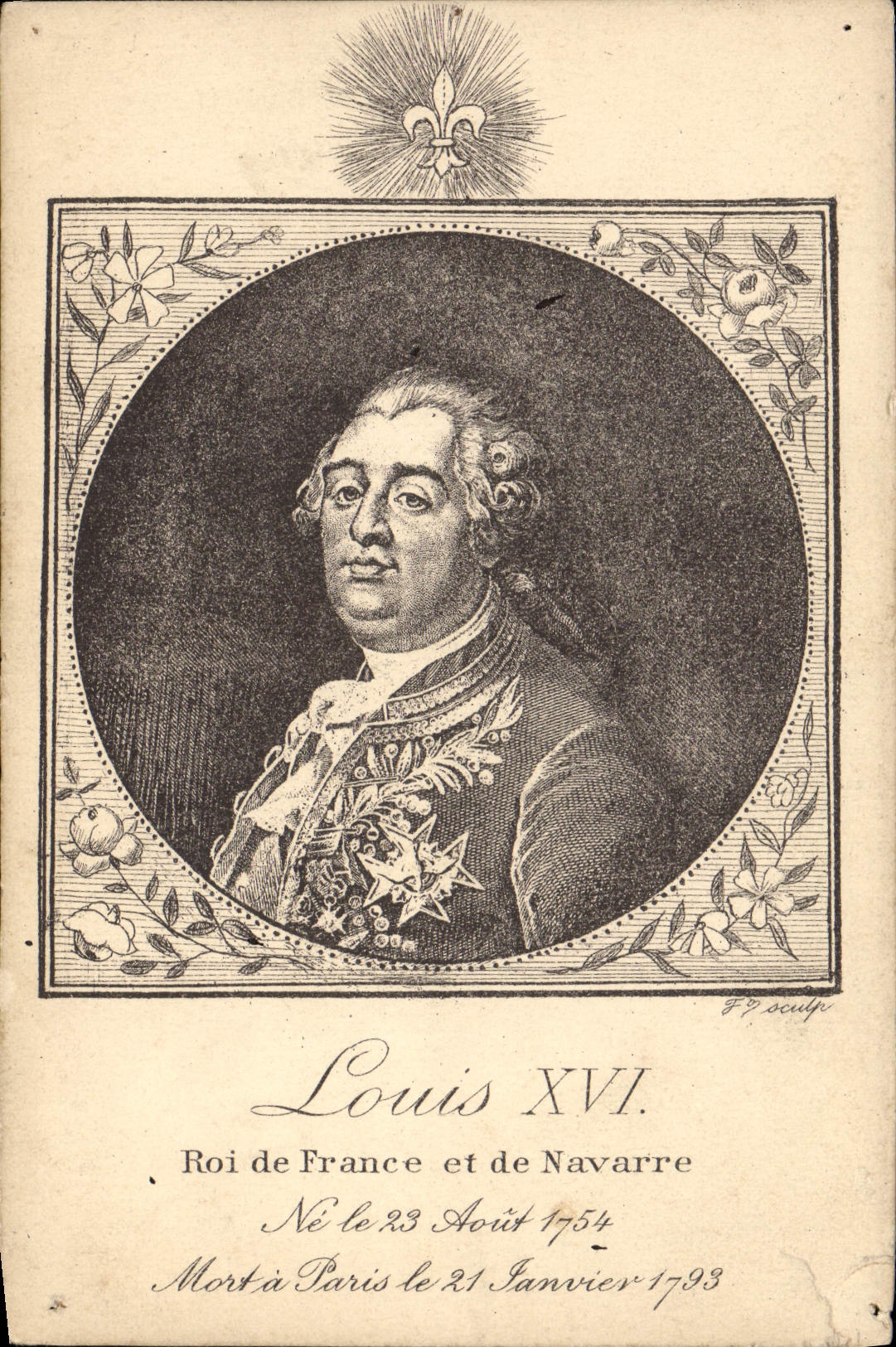 VINTAGE POSTCARD Louis XVI King de France and of Navarre